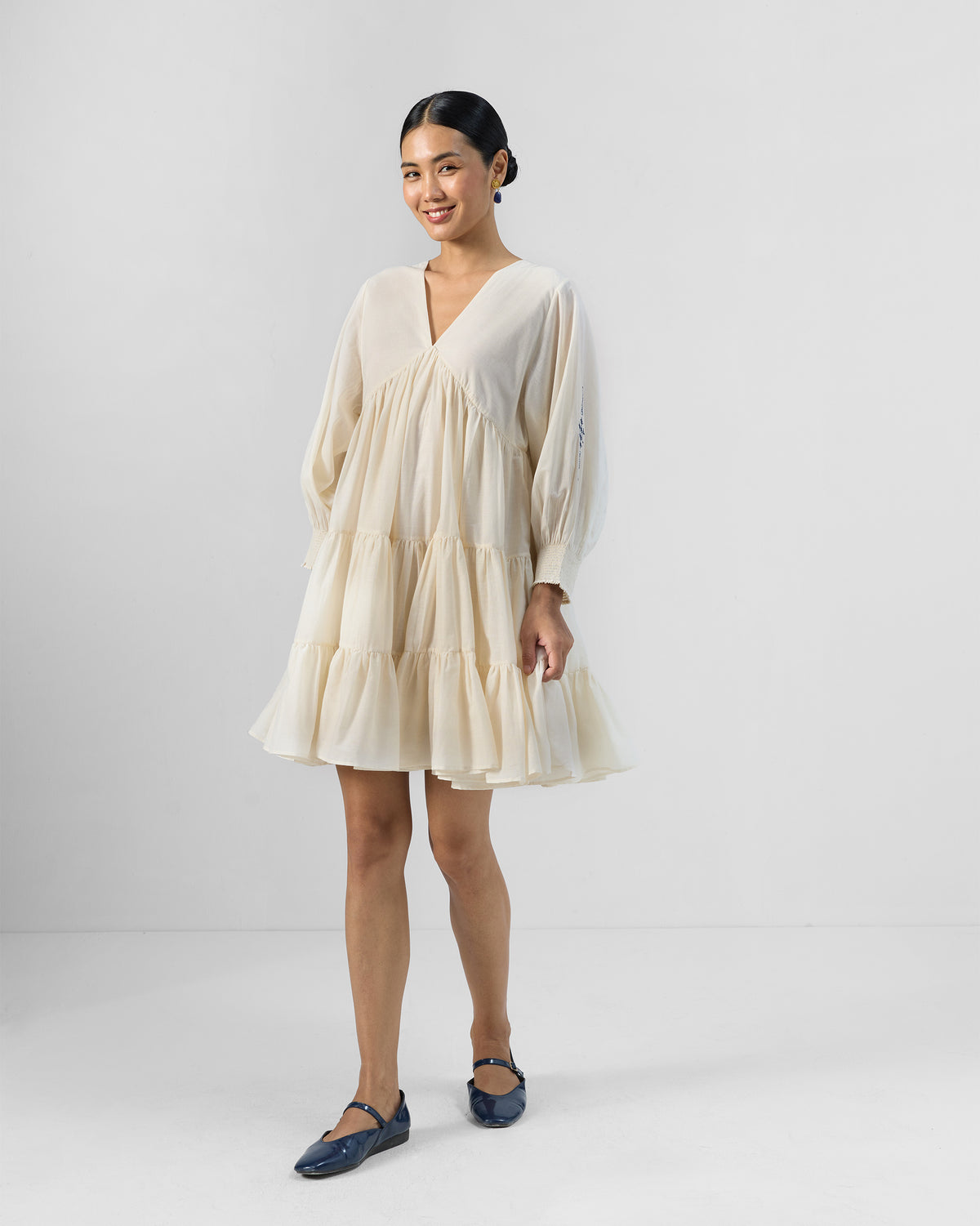 Temple Tier Dress - Ivory