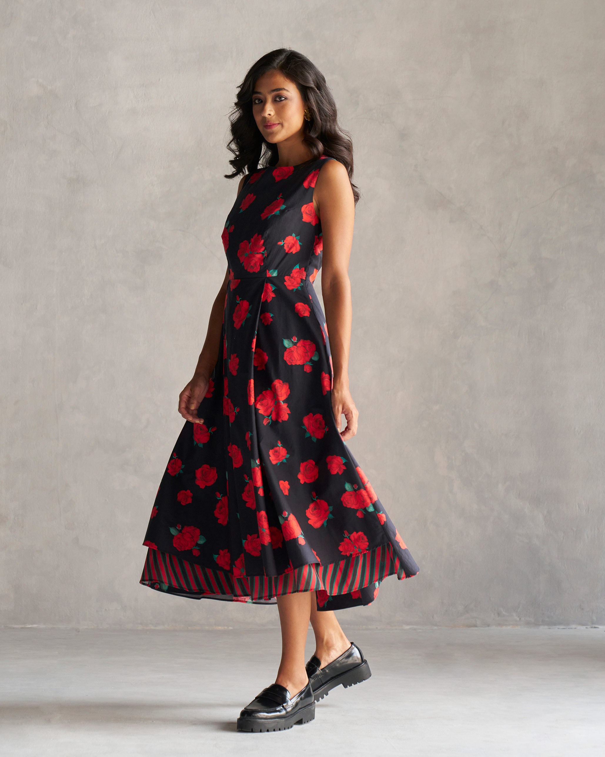 Tapas Layered Dress - Black & Red