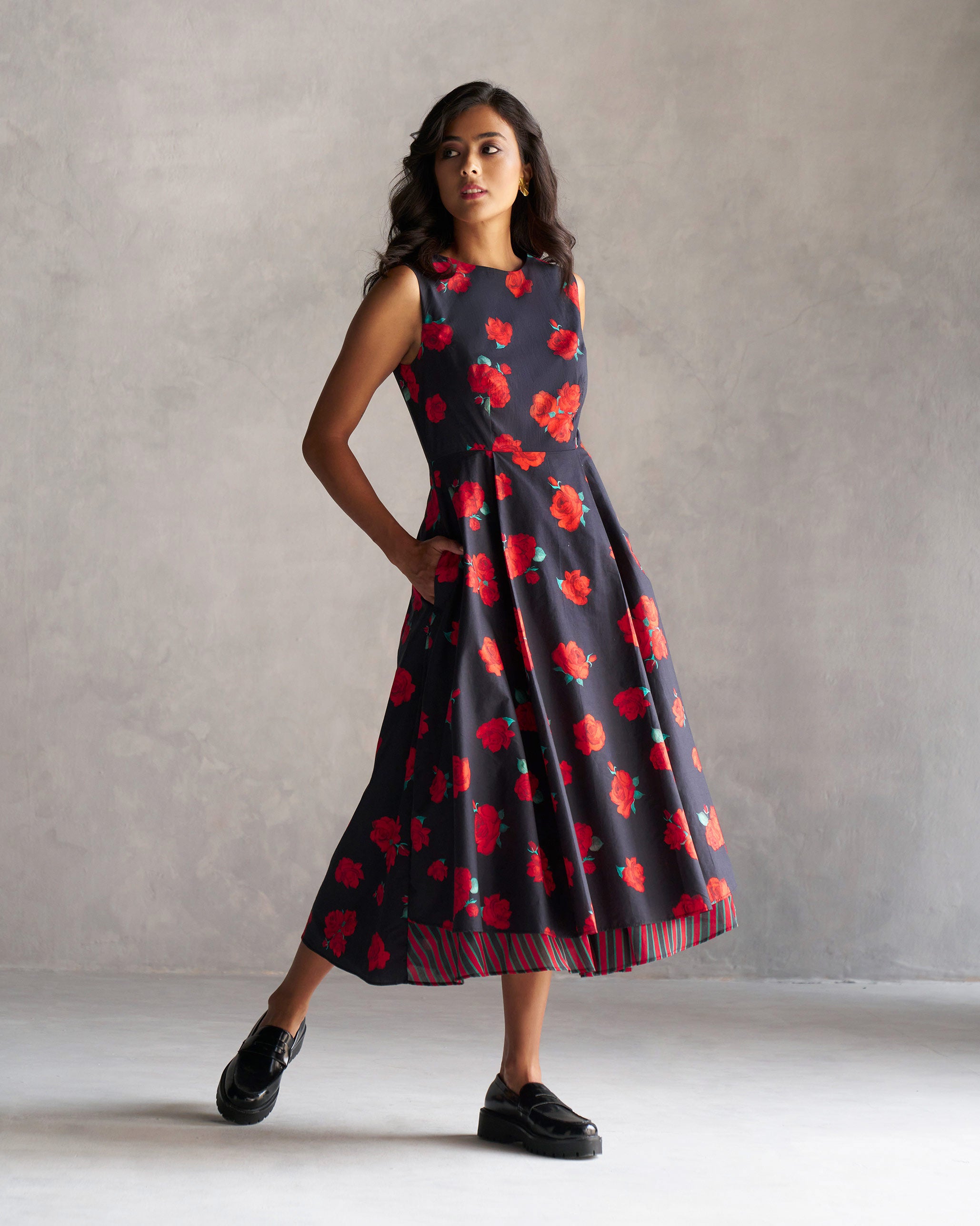 Tapas Layered Dress - Black & Red