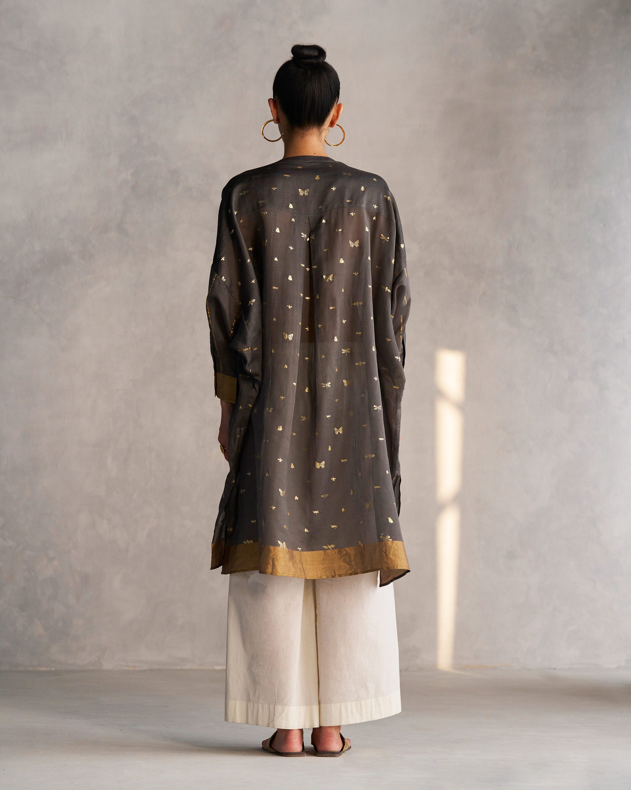 Lazy Saturday Tunic - Charcoal & Gold