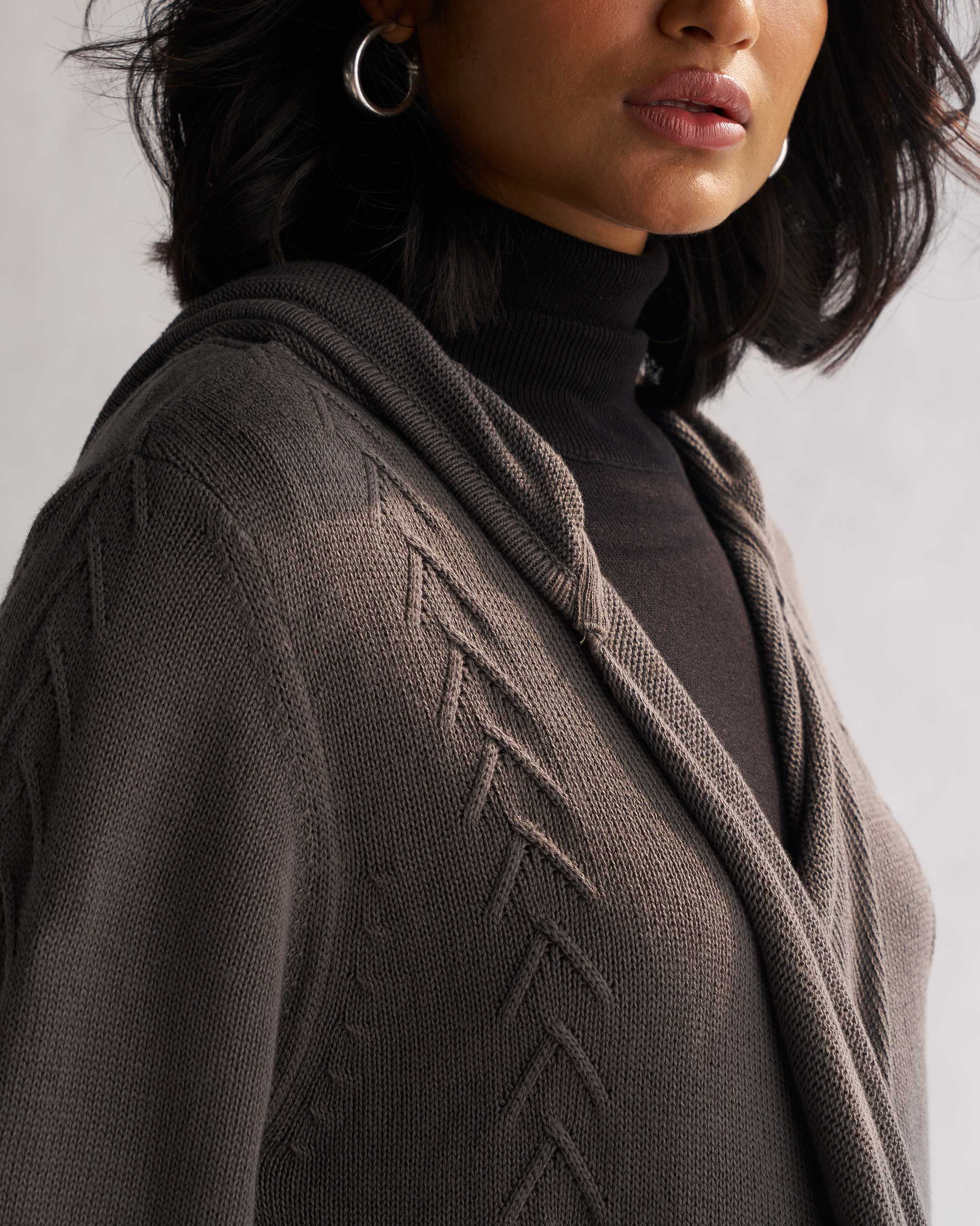 Hoodie Cardigan - Grey