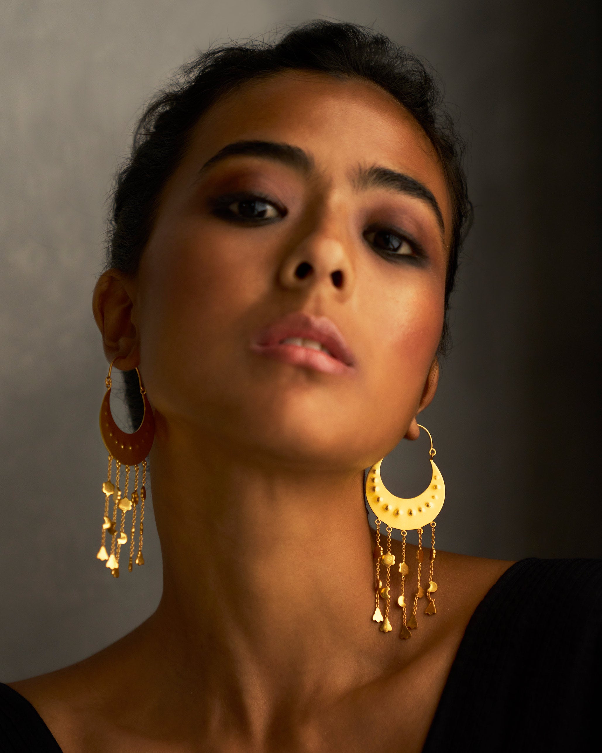 Chaand Sitara Earrings - Gold