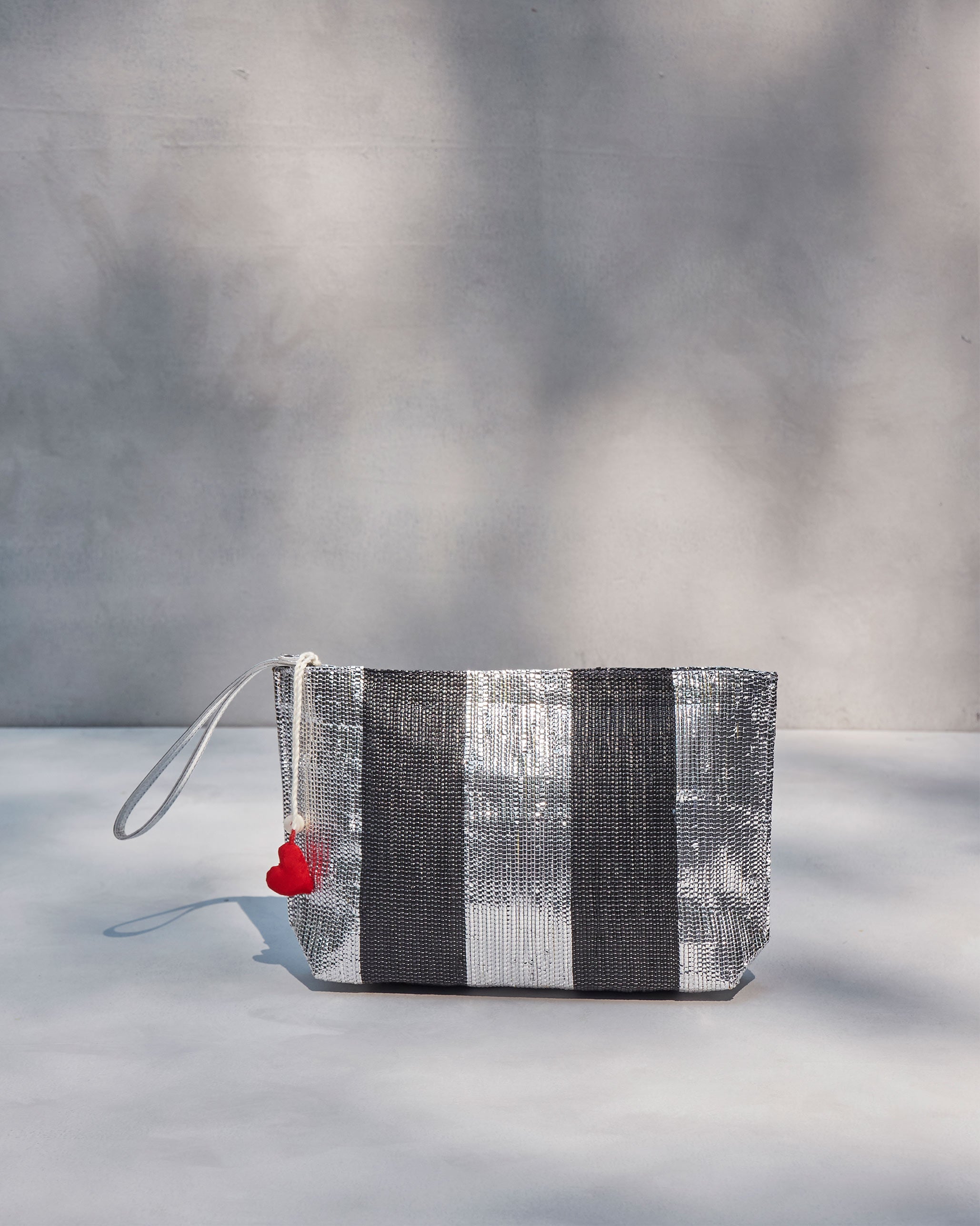 Seher Clutch - Silver & Black