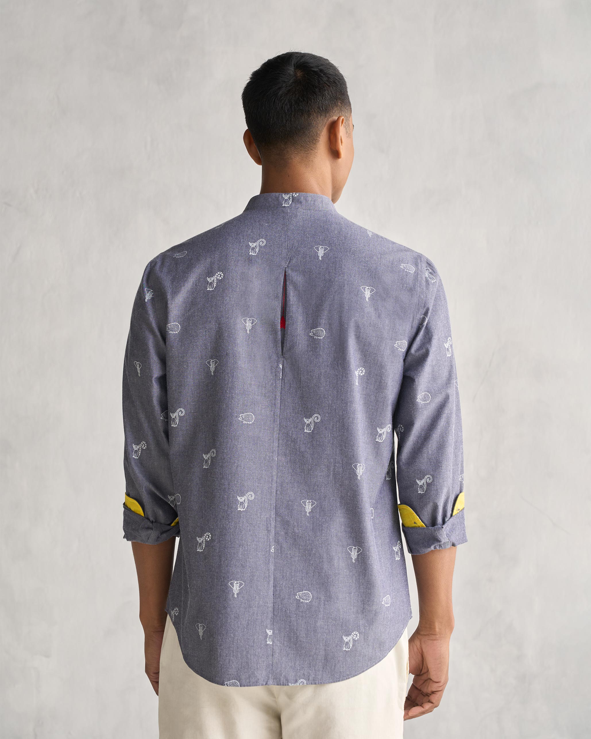 One Button Shirt - Grey