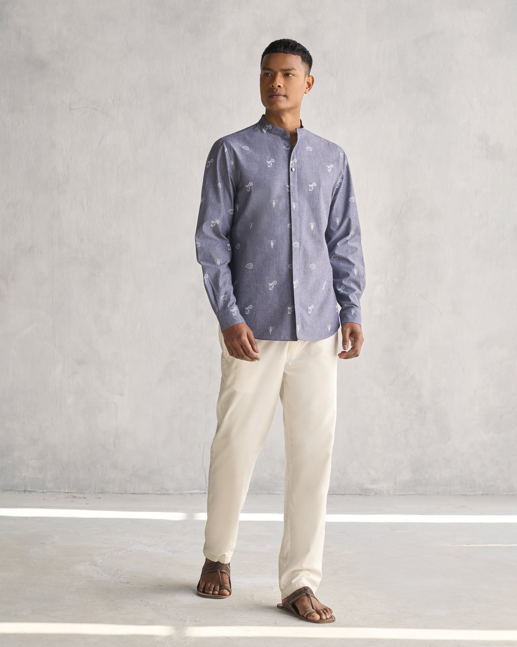 One Button Shirt - Grey