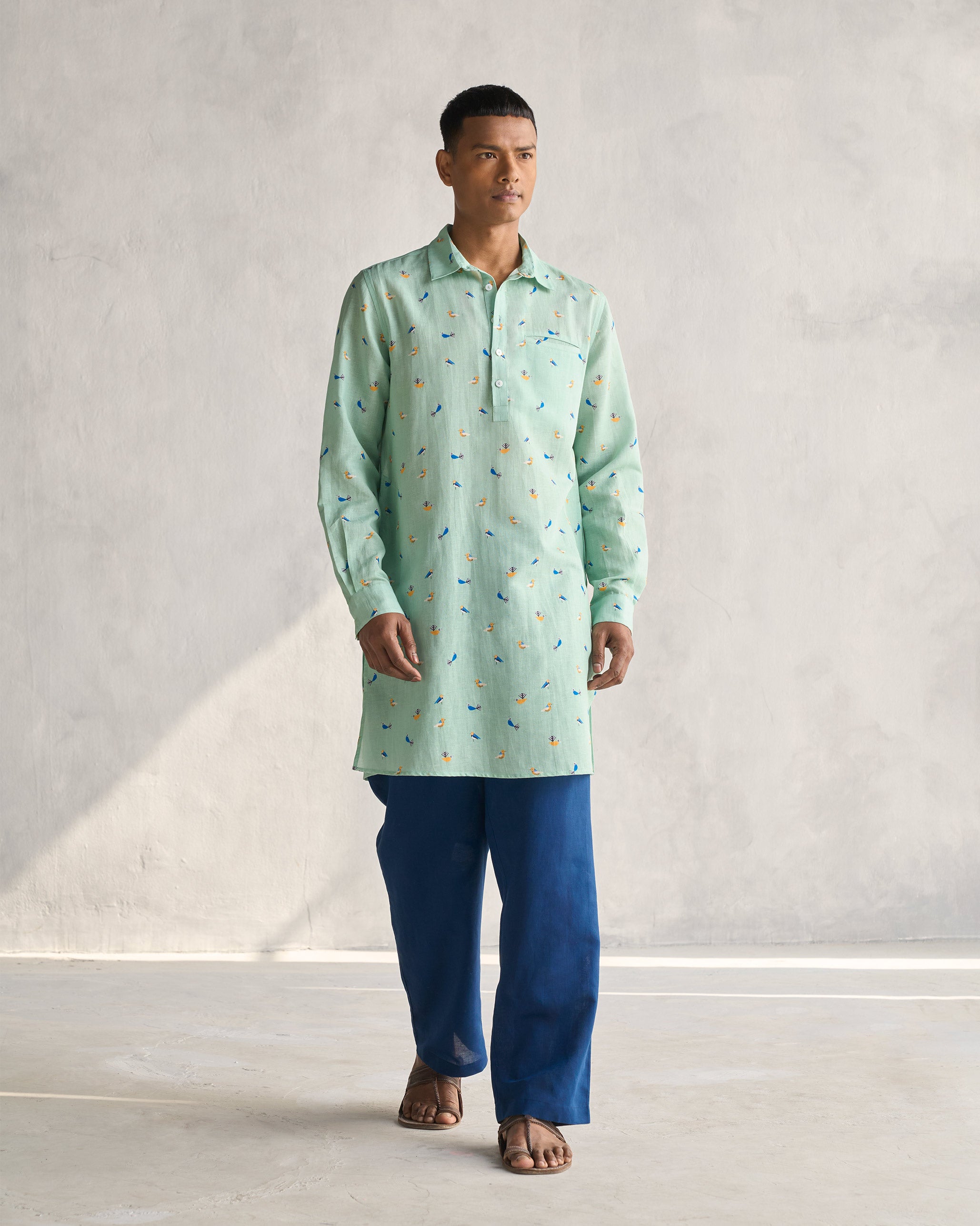 Bouquet Kurta - Sage Green