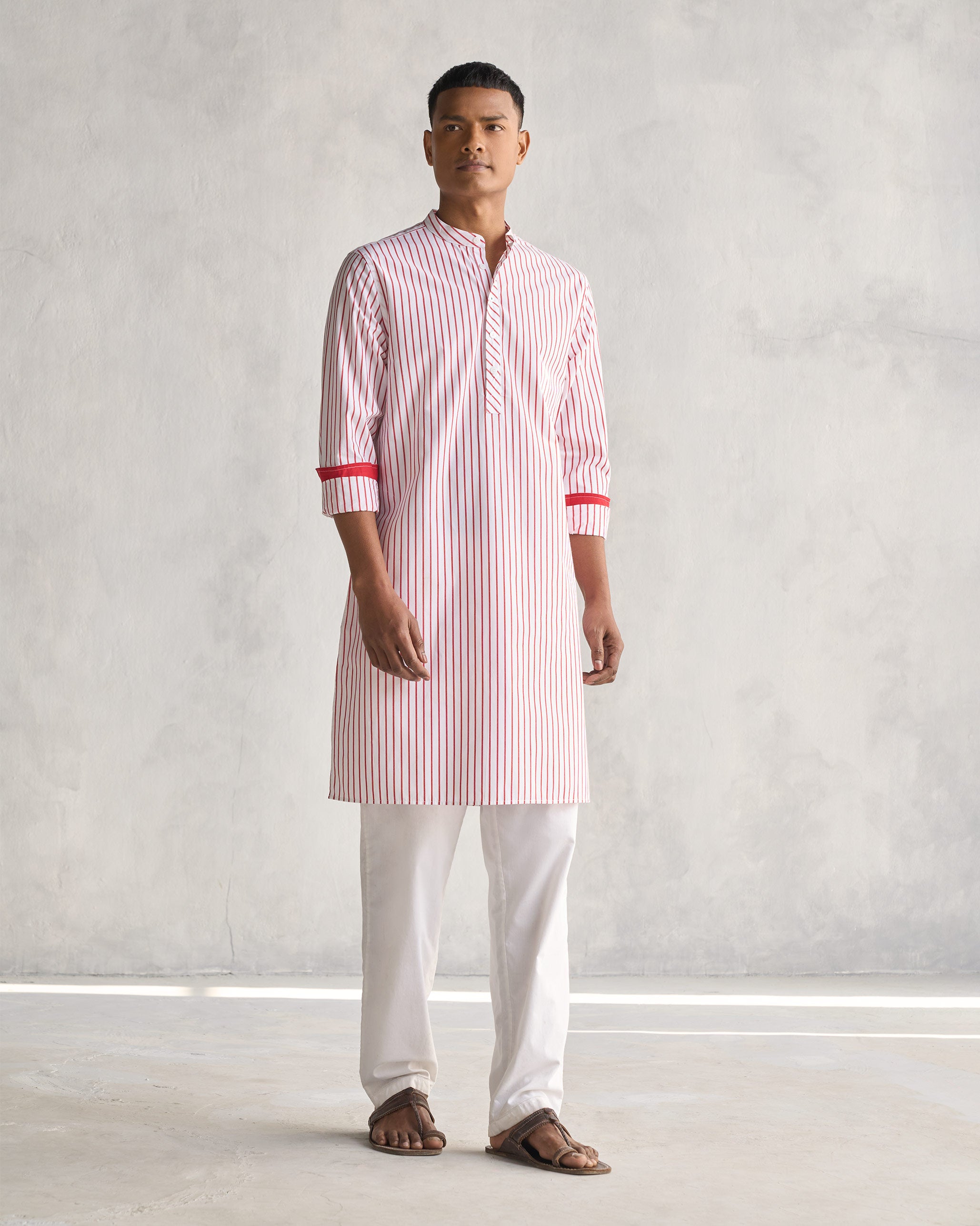 Jashn Kurta - Red & White