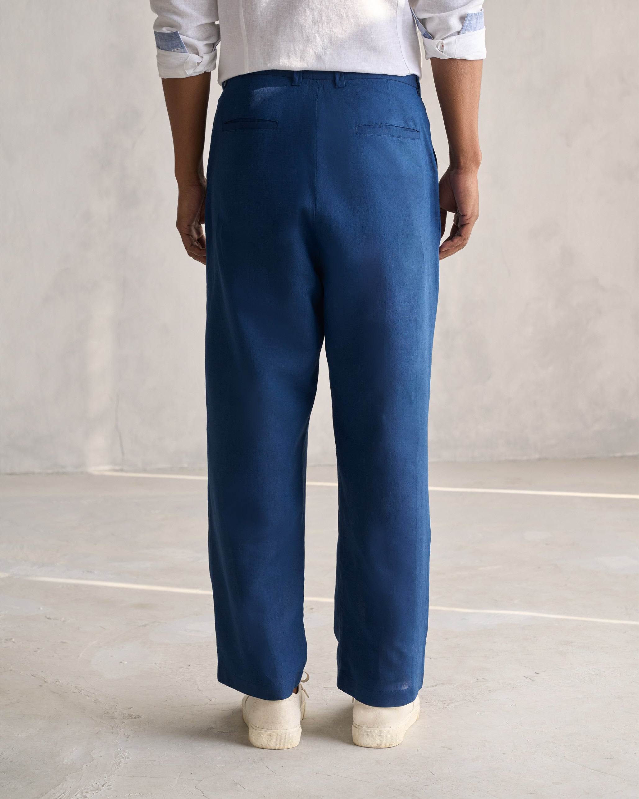 Pleated Pants - Navy