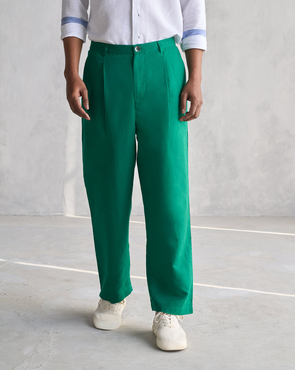 Pleated Pants Green – Nicobar