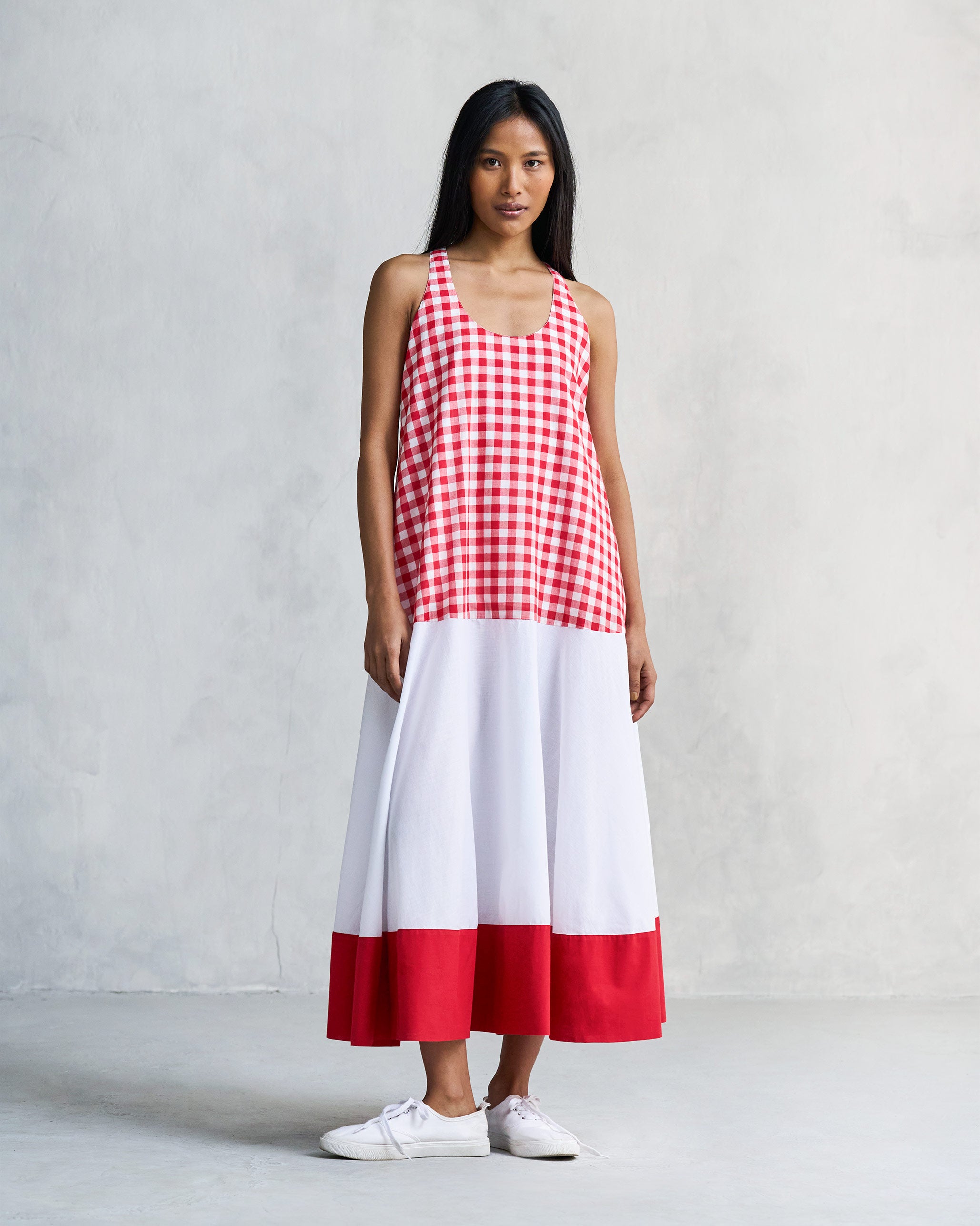 Karibu Dress - Red & White