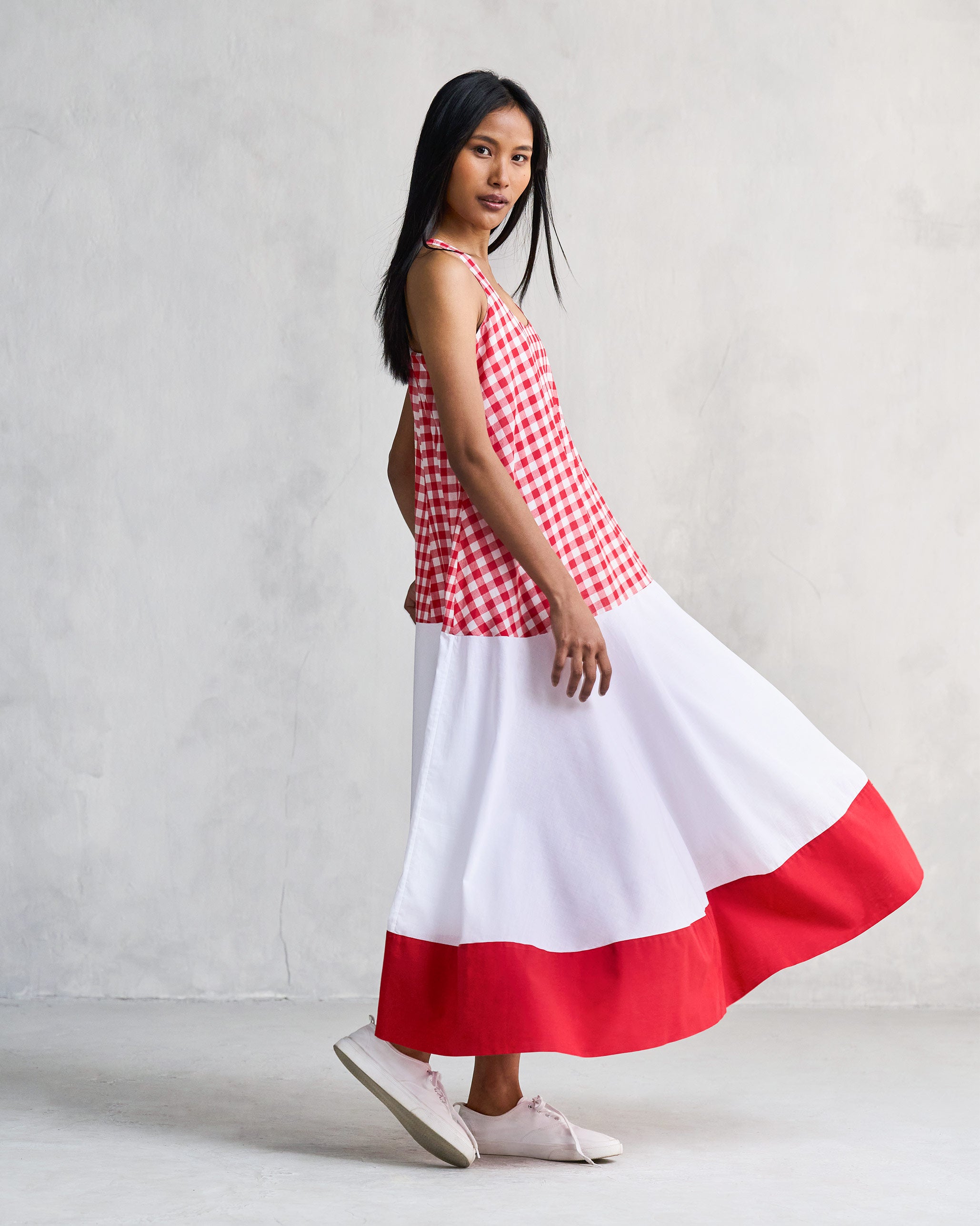 Karibu Dress - Red & White