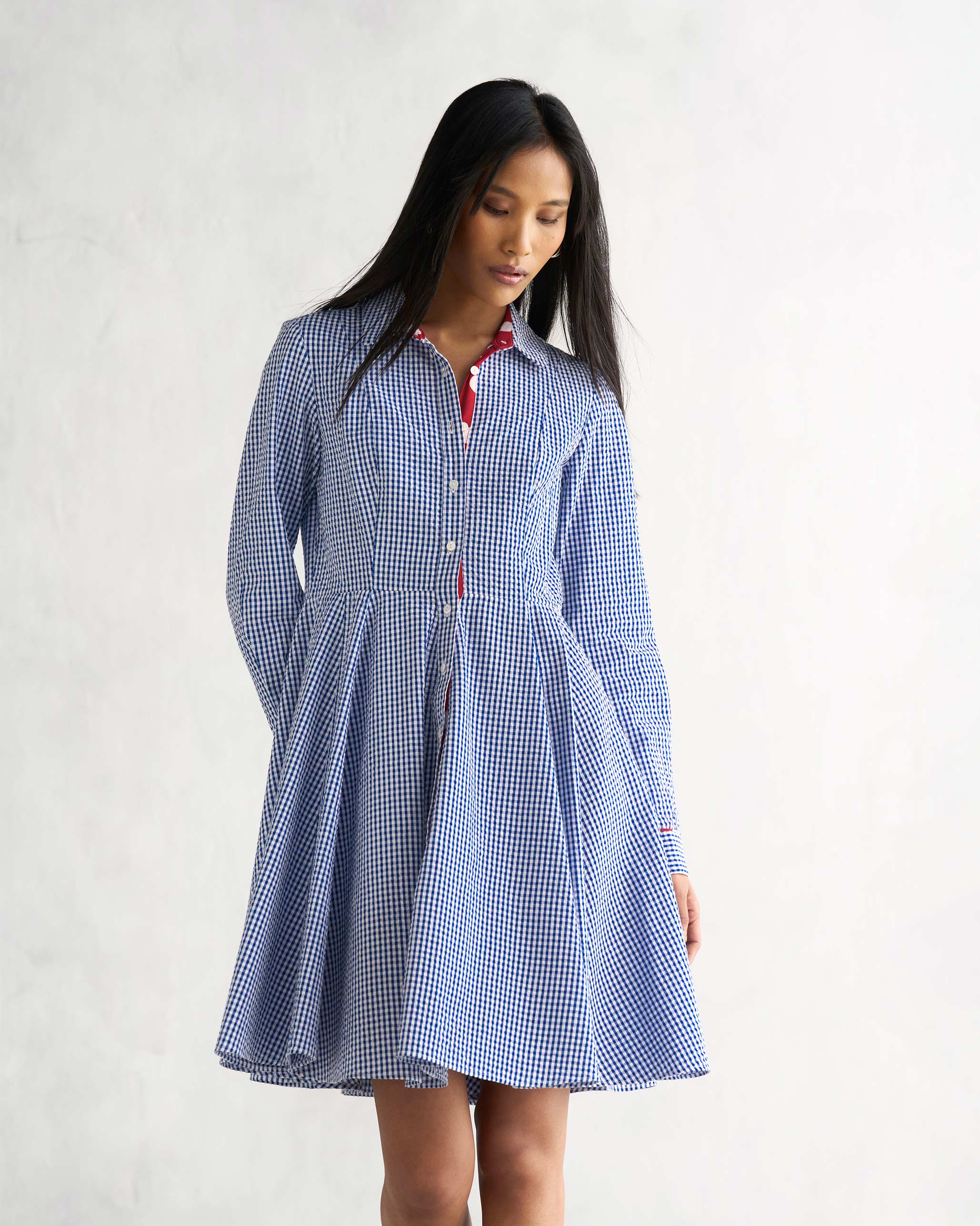 Nungwi Shirt Dress - Blue & White