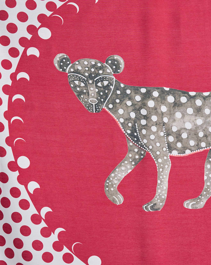 Cheetah Scarf - Red & White