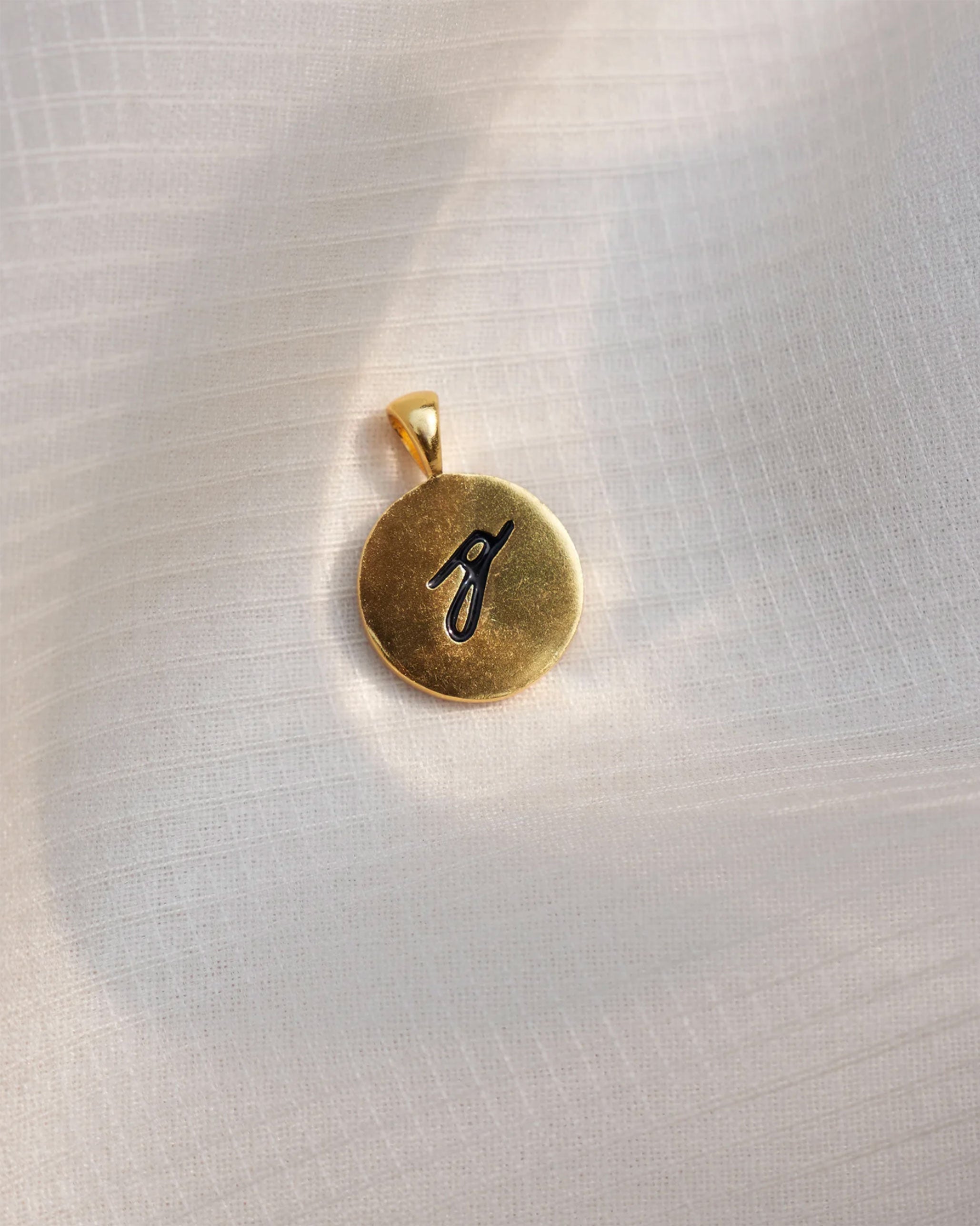 Alphabet G Charm- Black & Gold