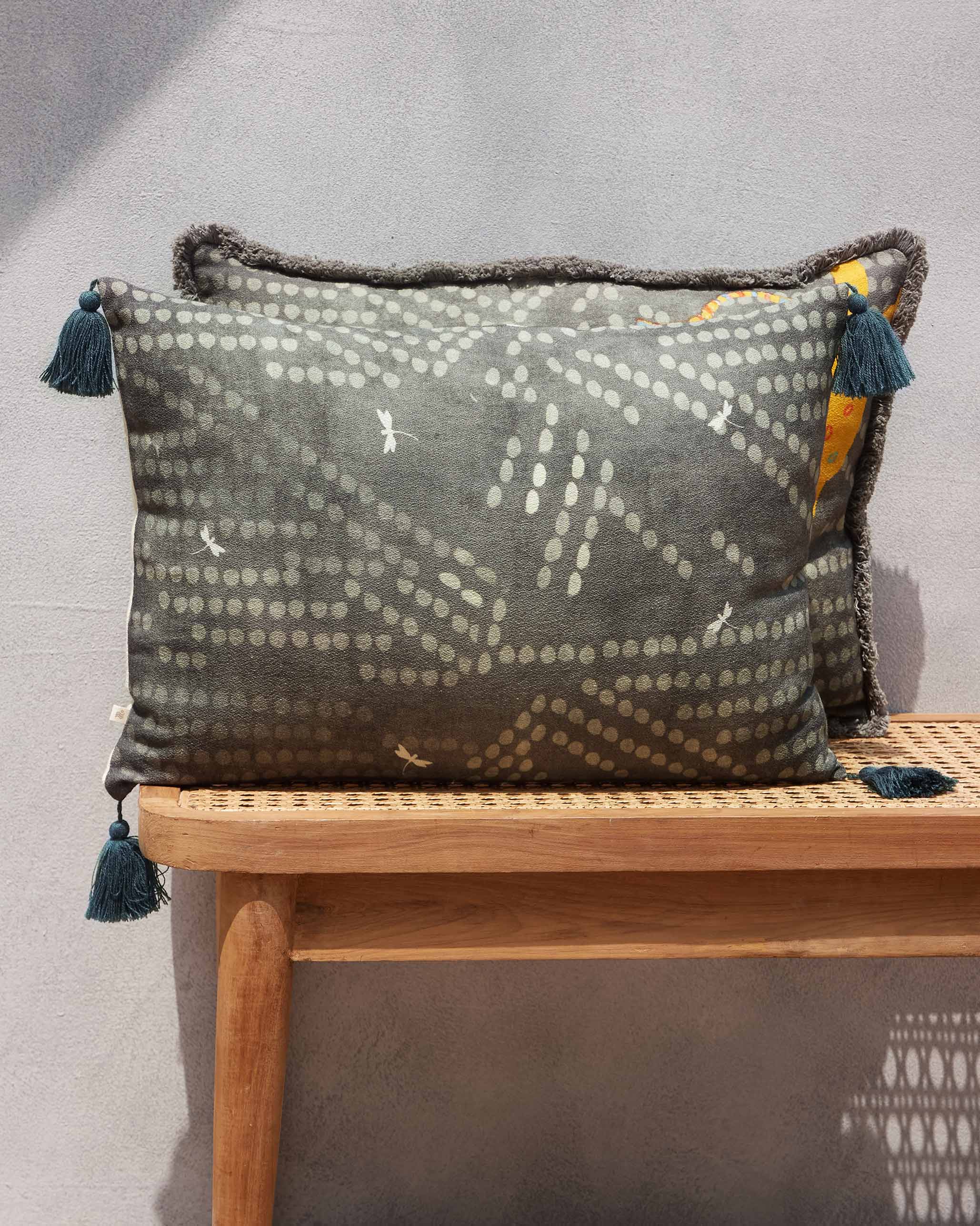 Raha Lumbar Cushion Cover - Ivory