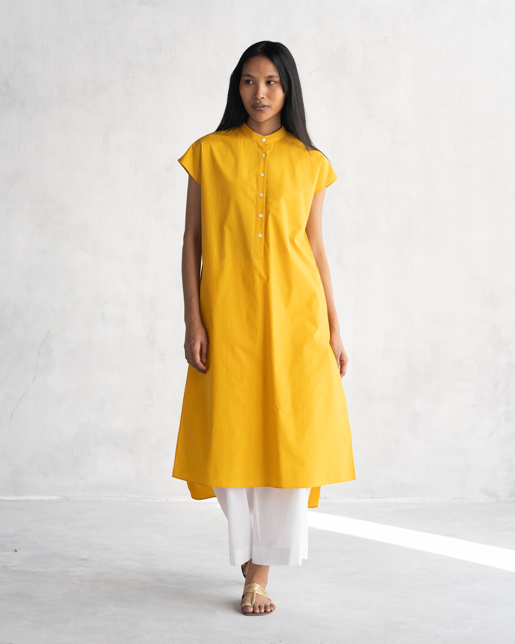 Short Sleeve Kurta - Ochre