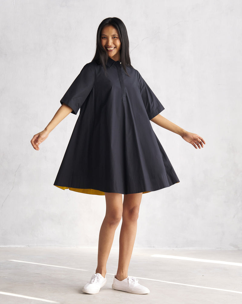 A-line Short Dress - Black