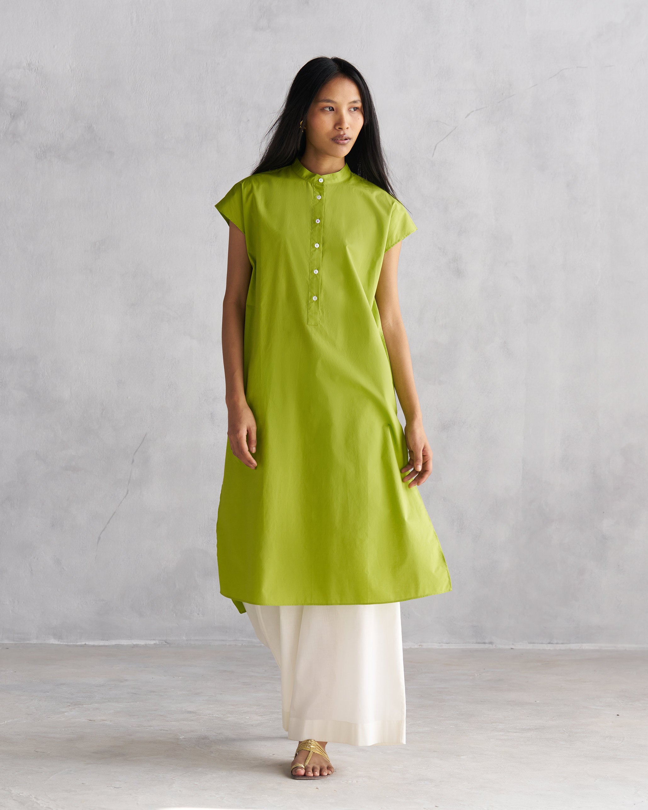 Short Sleeve Kurta - Lime