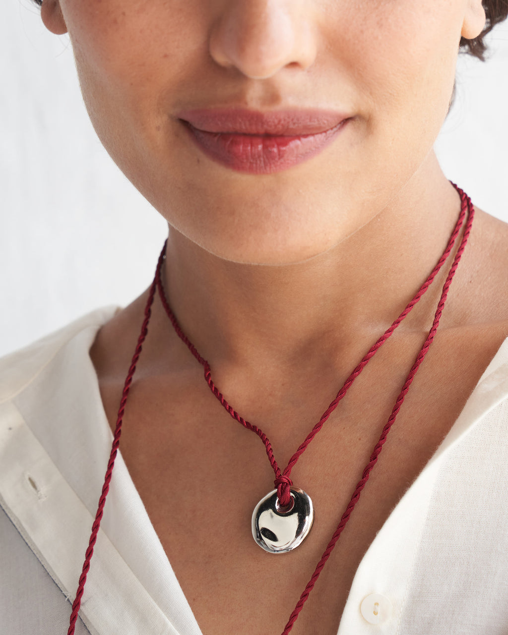 Pebble Necklace - Silver & Red – Nicobar