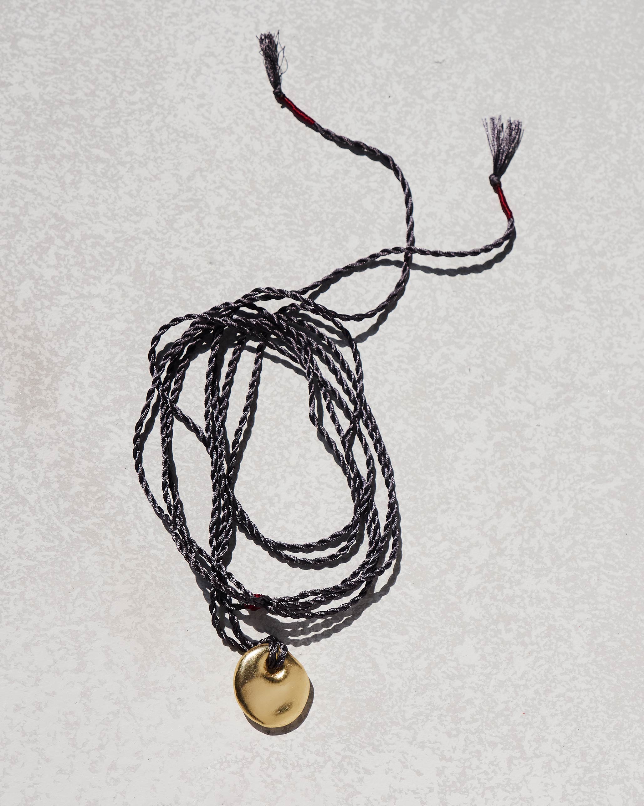 Pebble Necklace - Brass & Grey