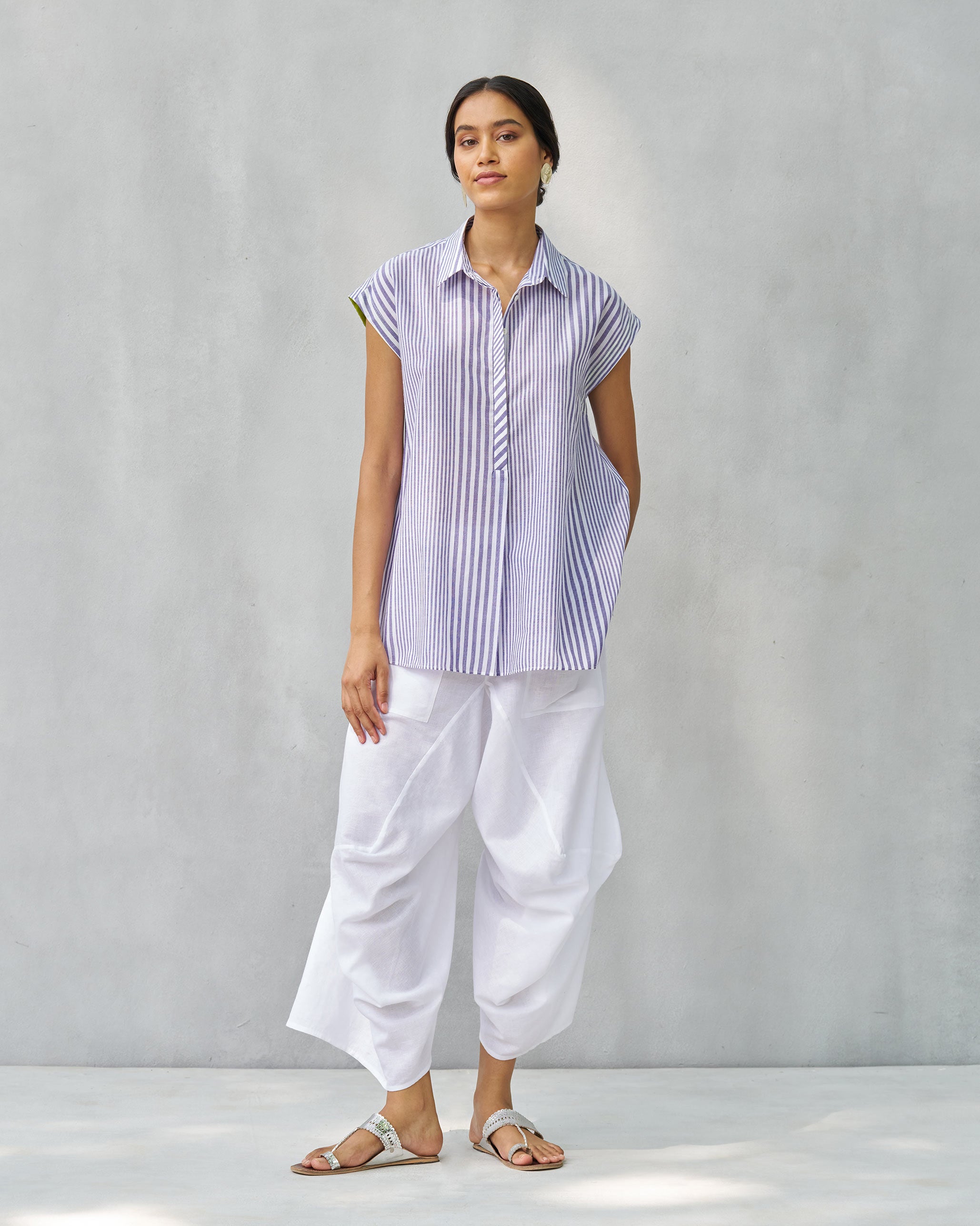 Daisy Top - Purple & White