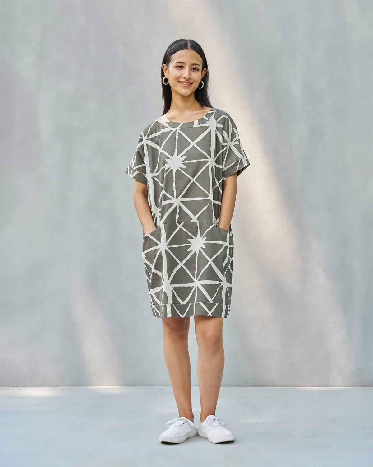 Gina Layered Dress - Stone & Ivory