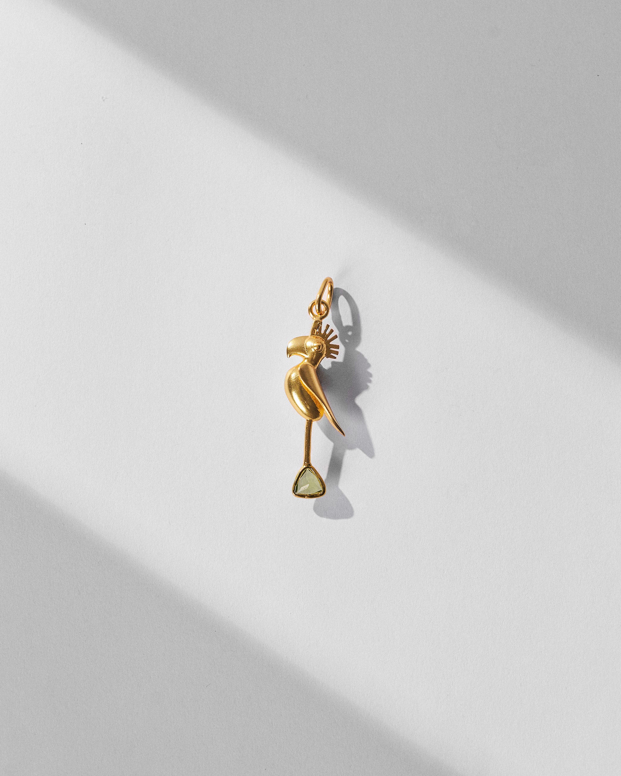 Parrot Charm with Chain - Gold