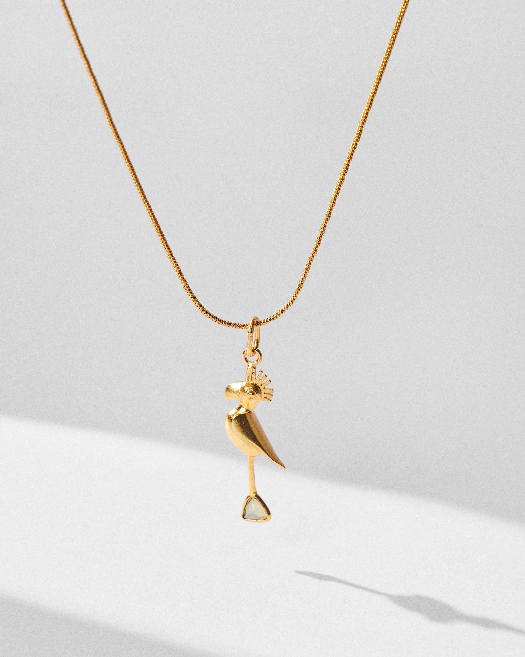 Parrot Charm with Chain - Gold