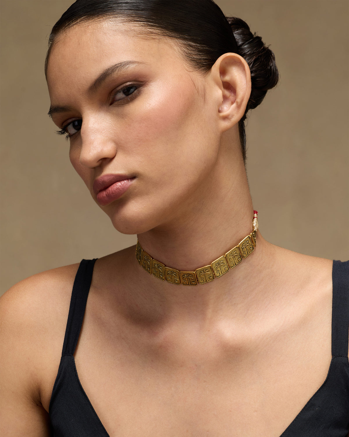 Coco Palm Necklace - Antique Gold