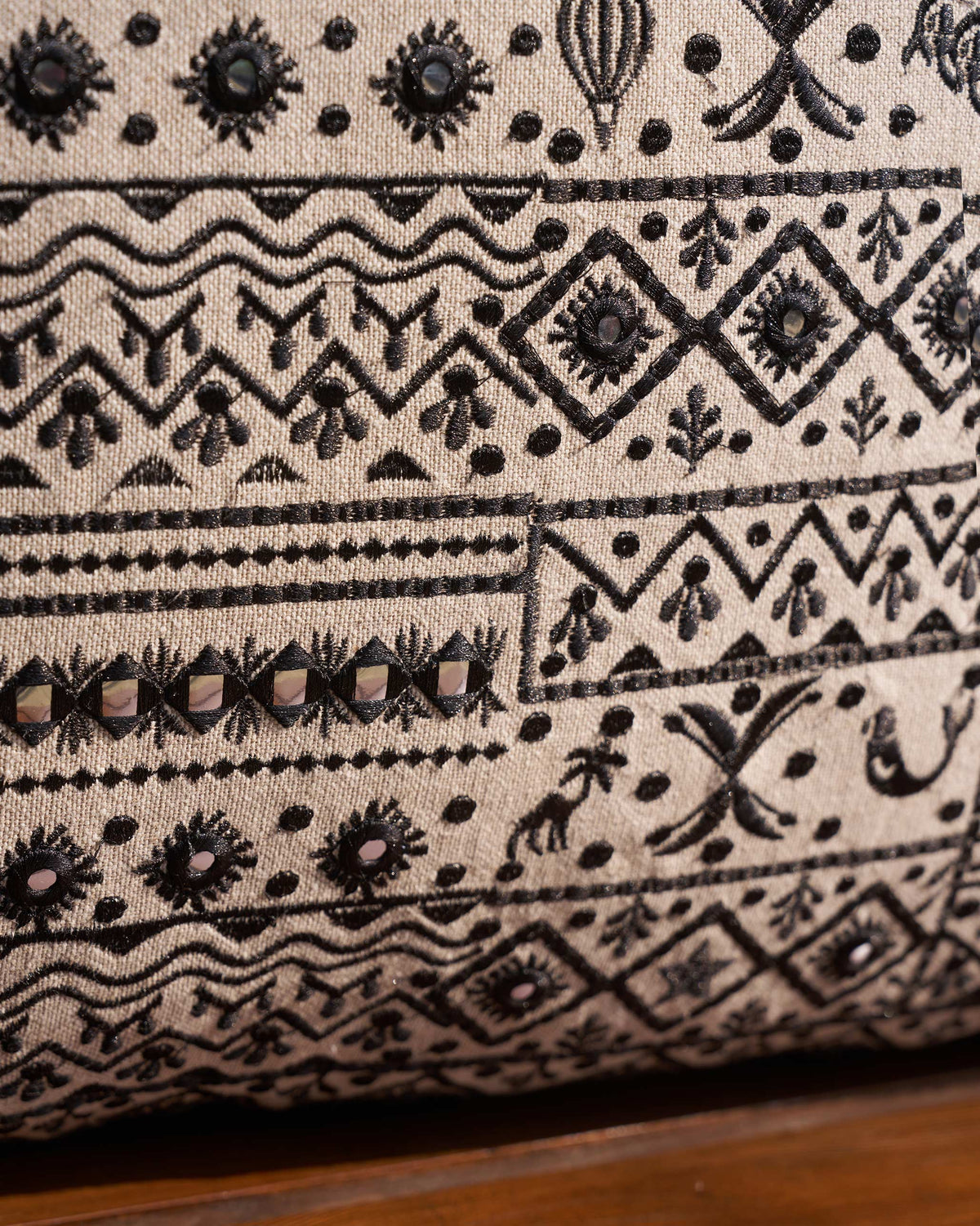 Morocco Mosaic Cushion Cover (Black)