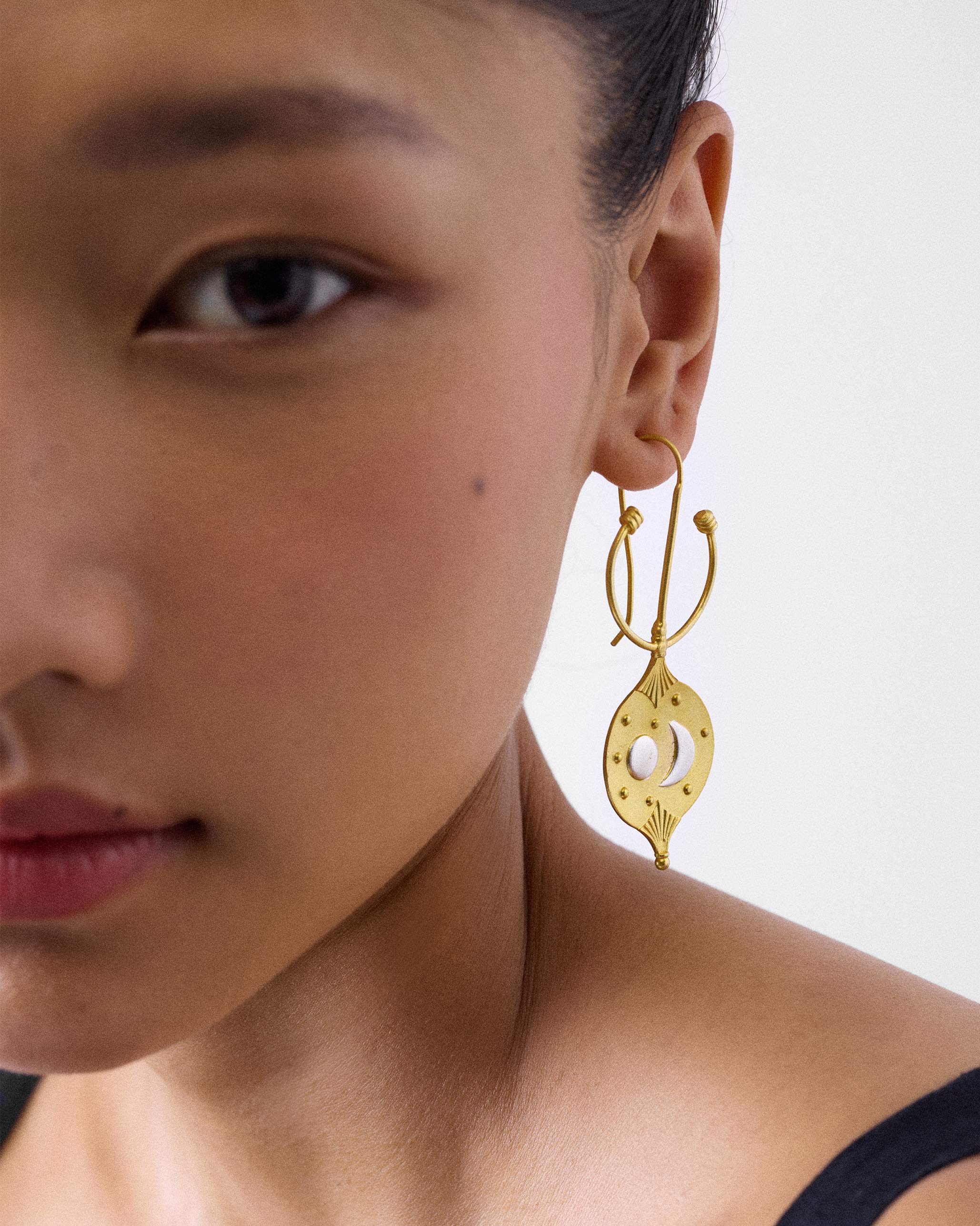 Nebra Disk Earrings - Gold & Silver