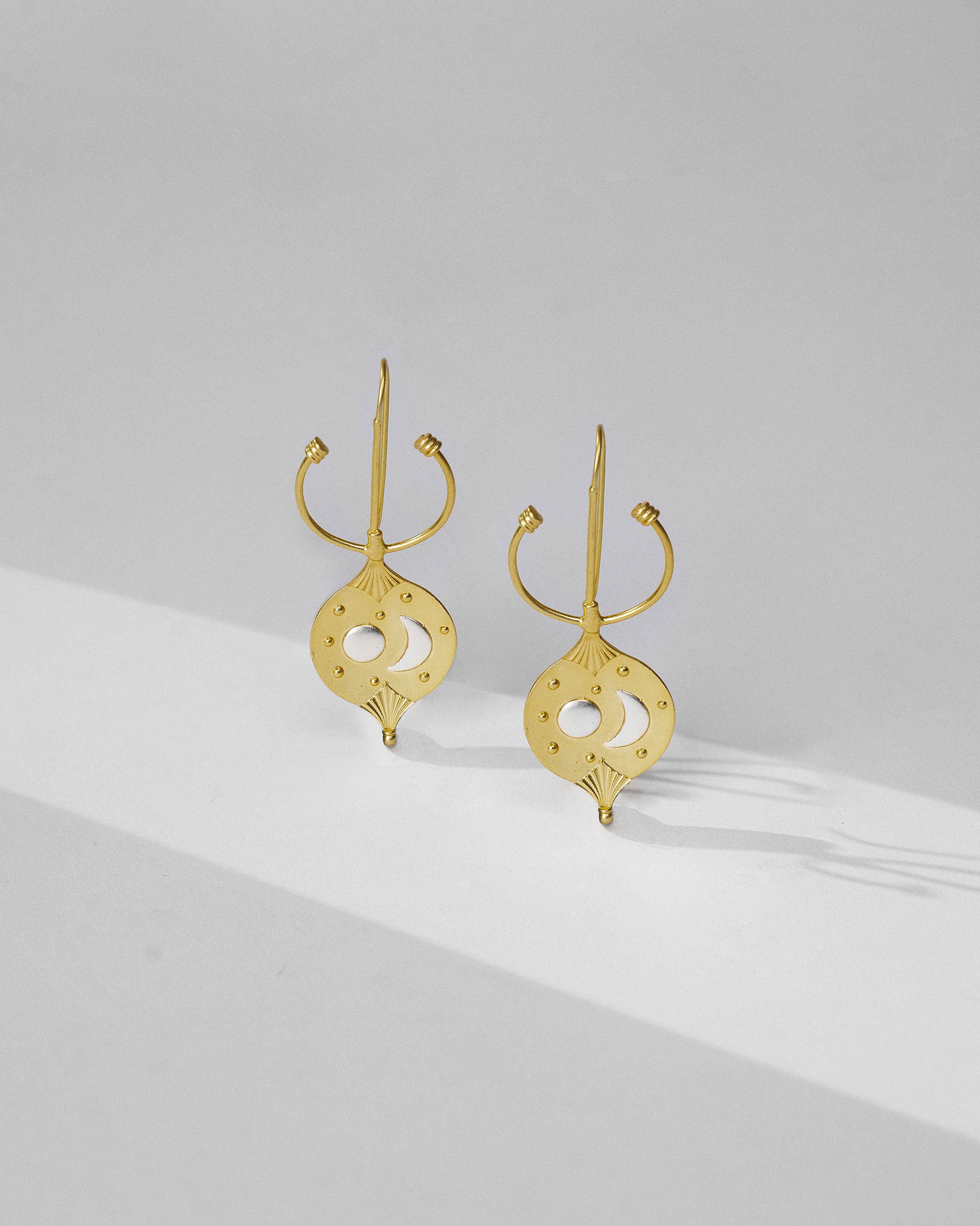 Nebra Disk Earrings - Gold & Silver
