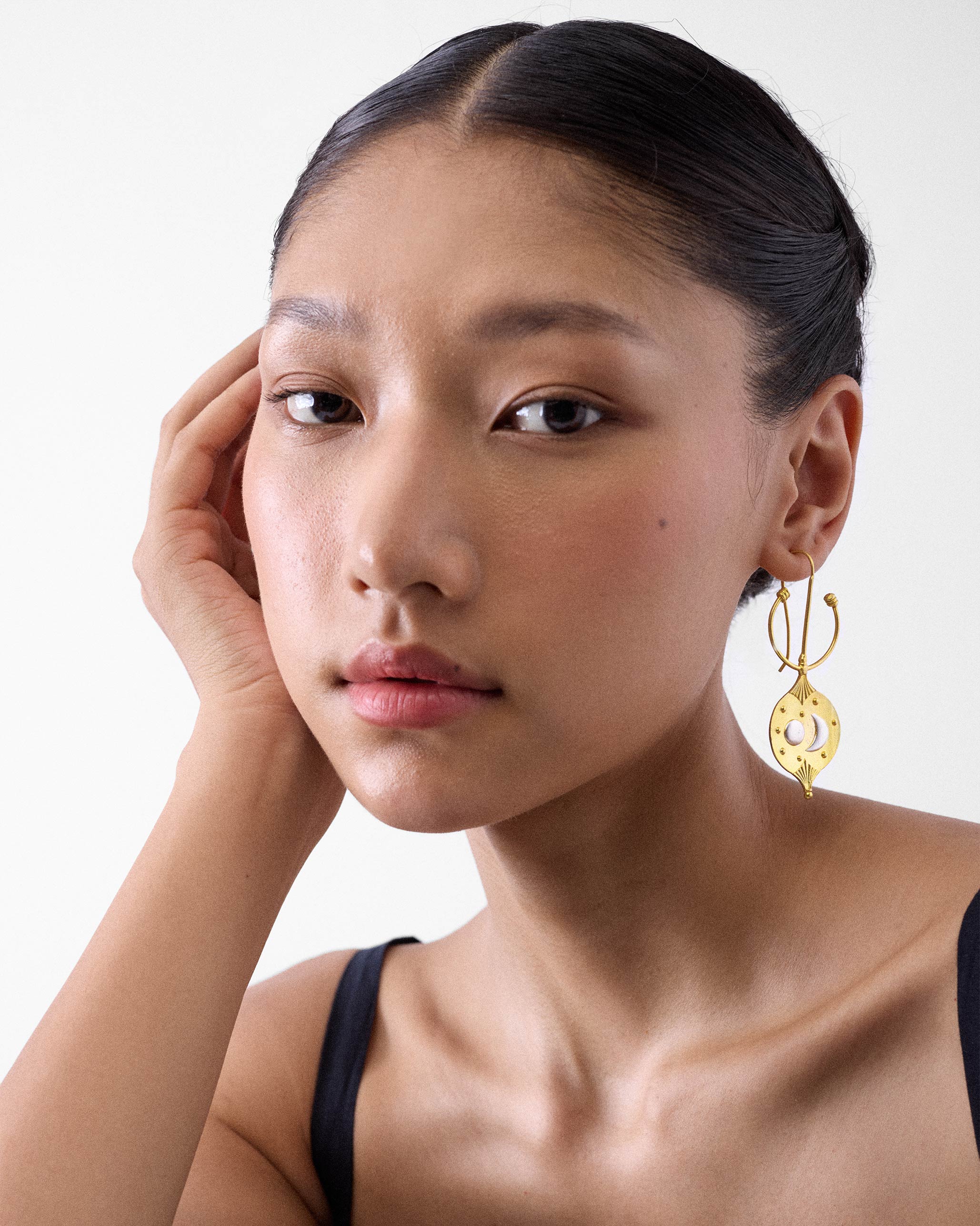 Nebra Disk Earrings - Gold & Silver
