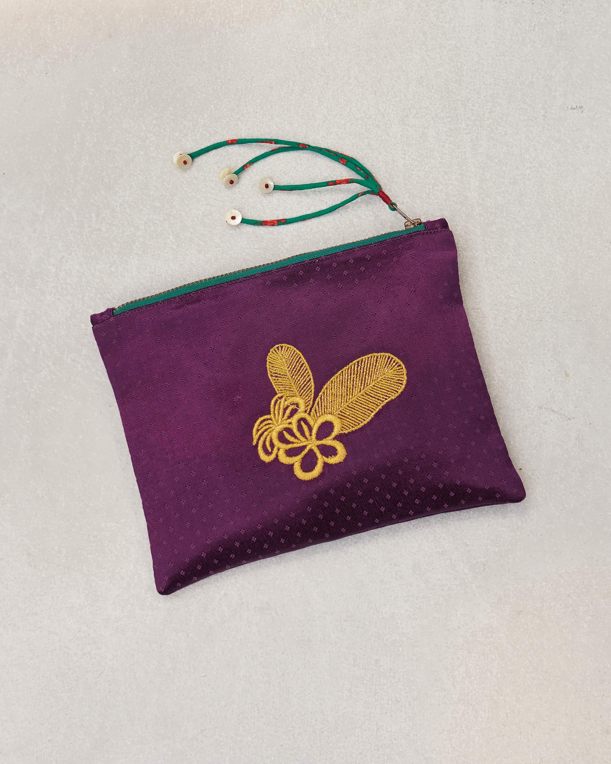 Plumeria Pouch - Purple
