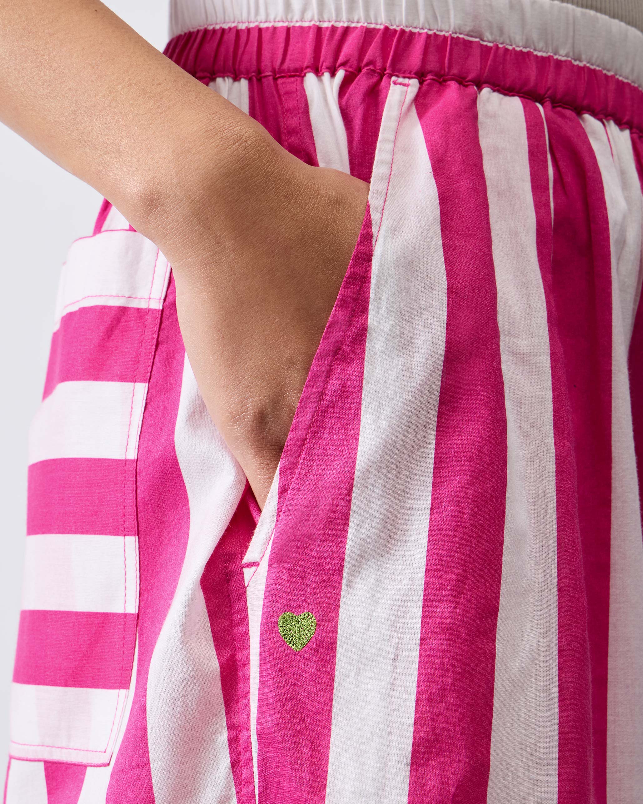 Recess Pants - Fuchsia & White Stripes