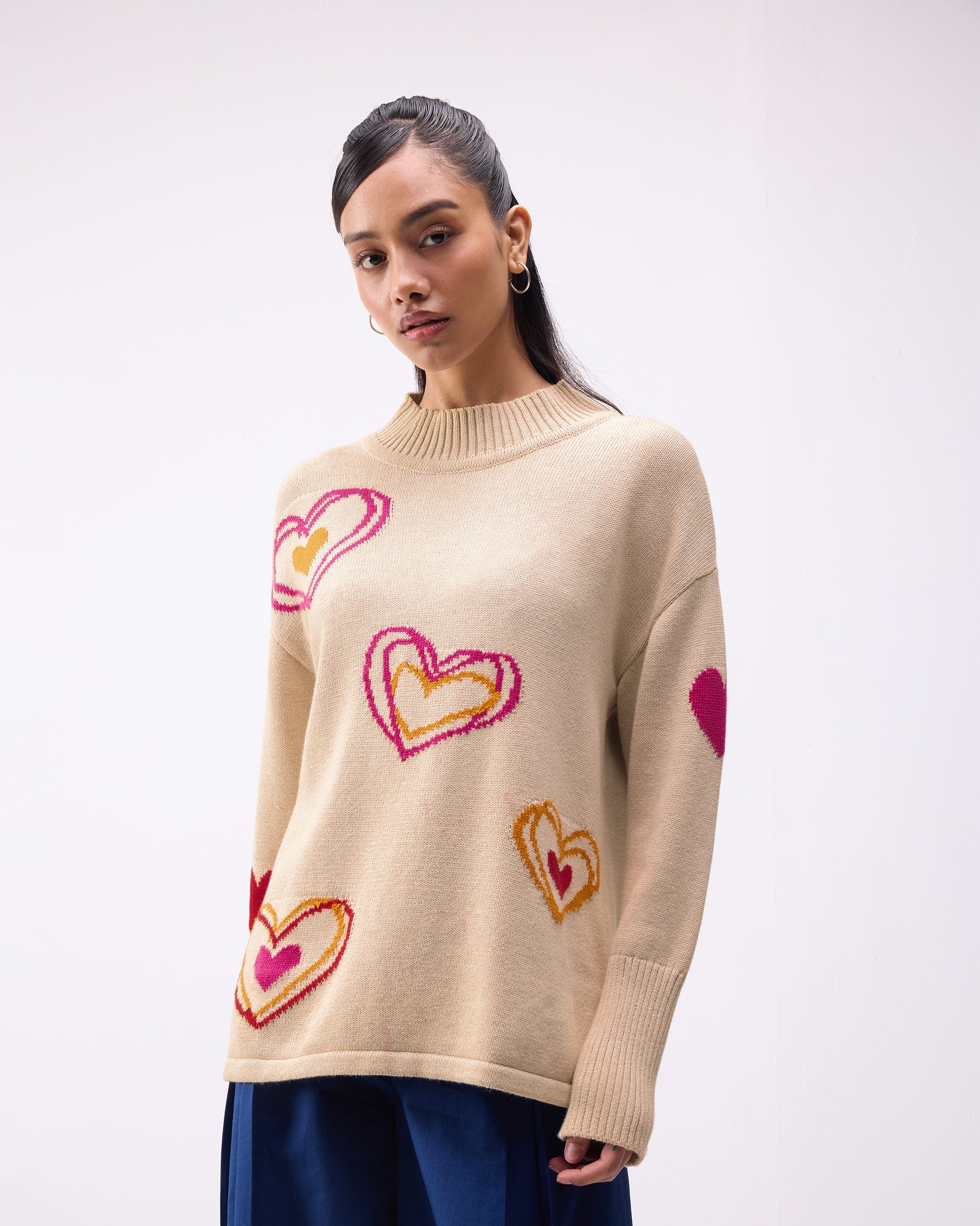Cosy Turtle Neck Sweater - Oatmeal