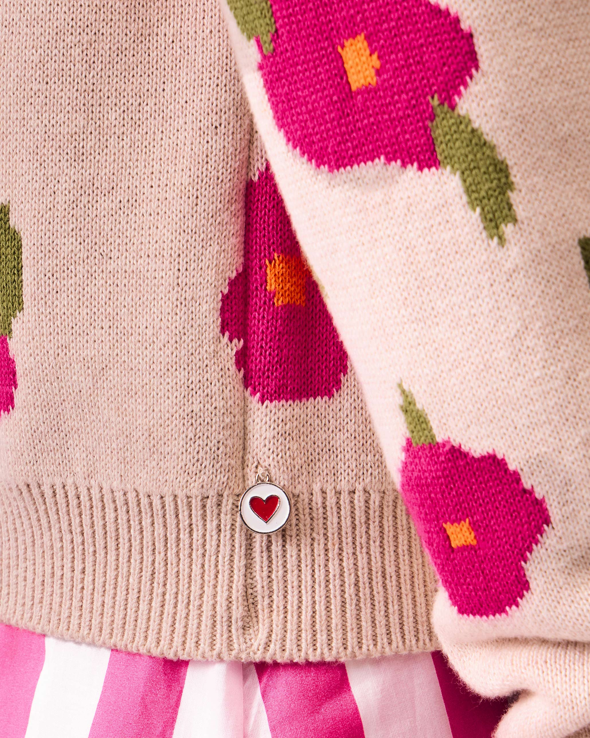 Raven Cardigan - Fuchsia & Oatmeal