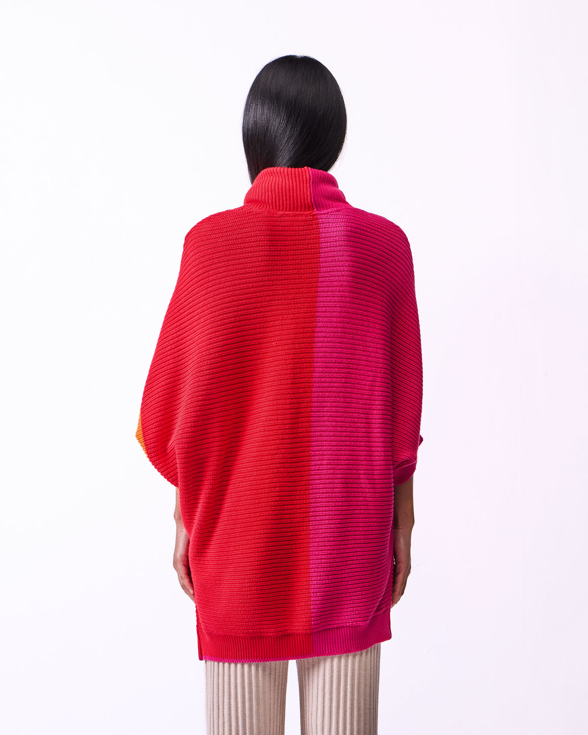Tao Turtle Neck Sweater - Bright Red & Orange