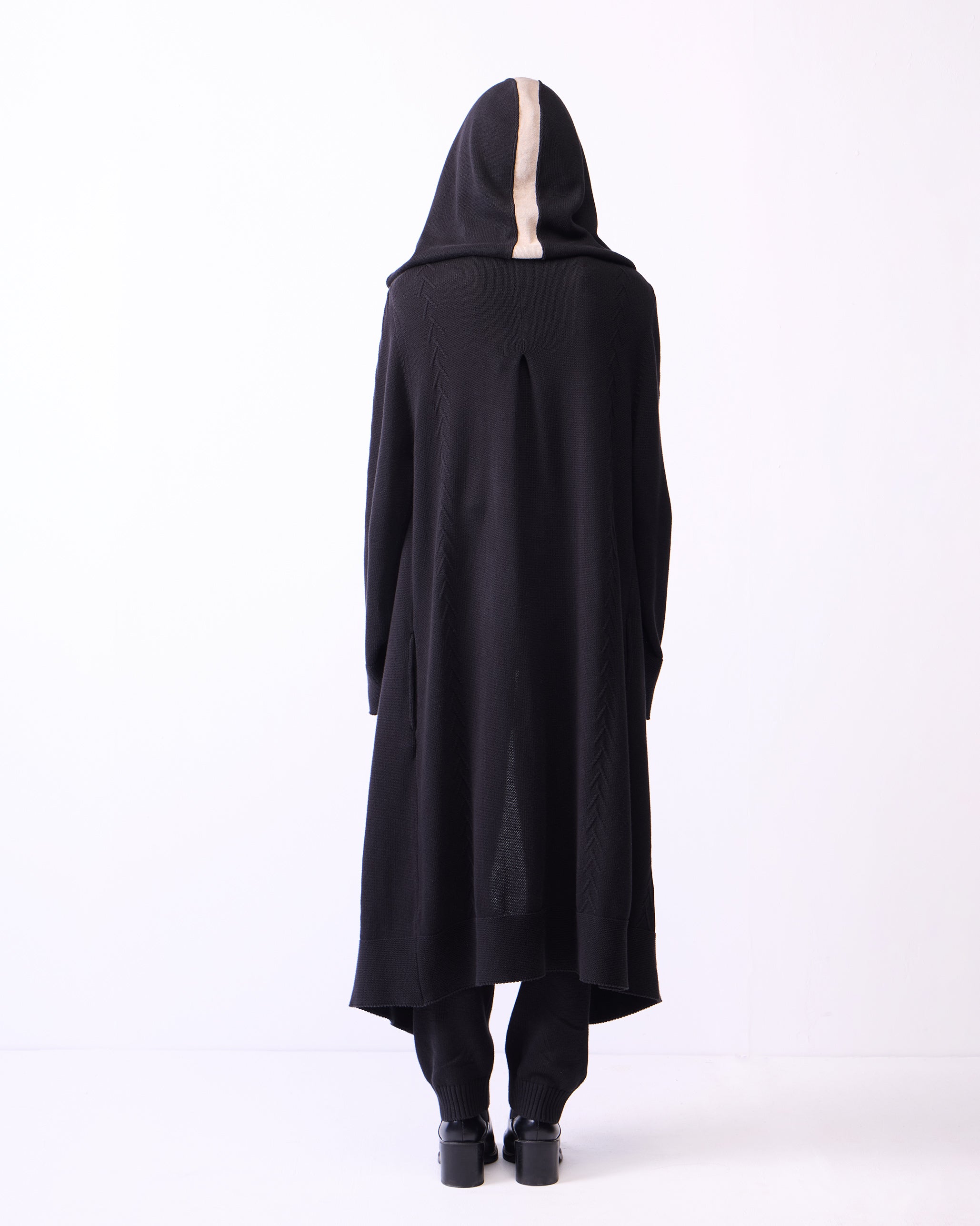 Hoodie Cardigan - Black