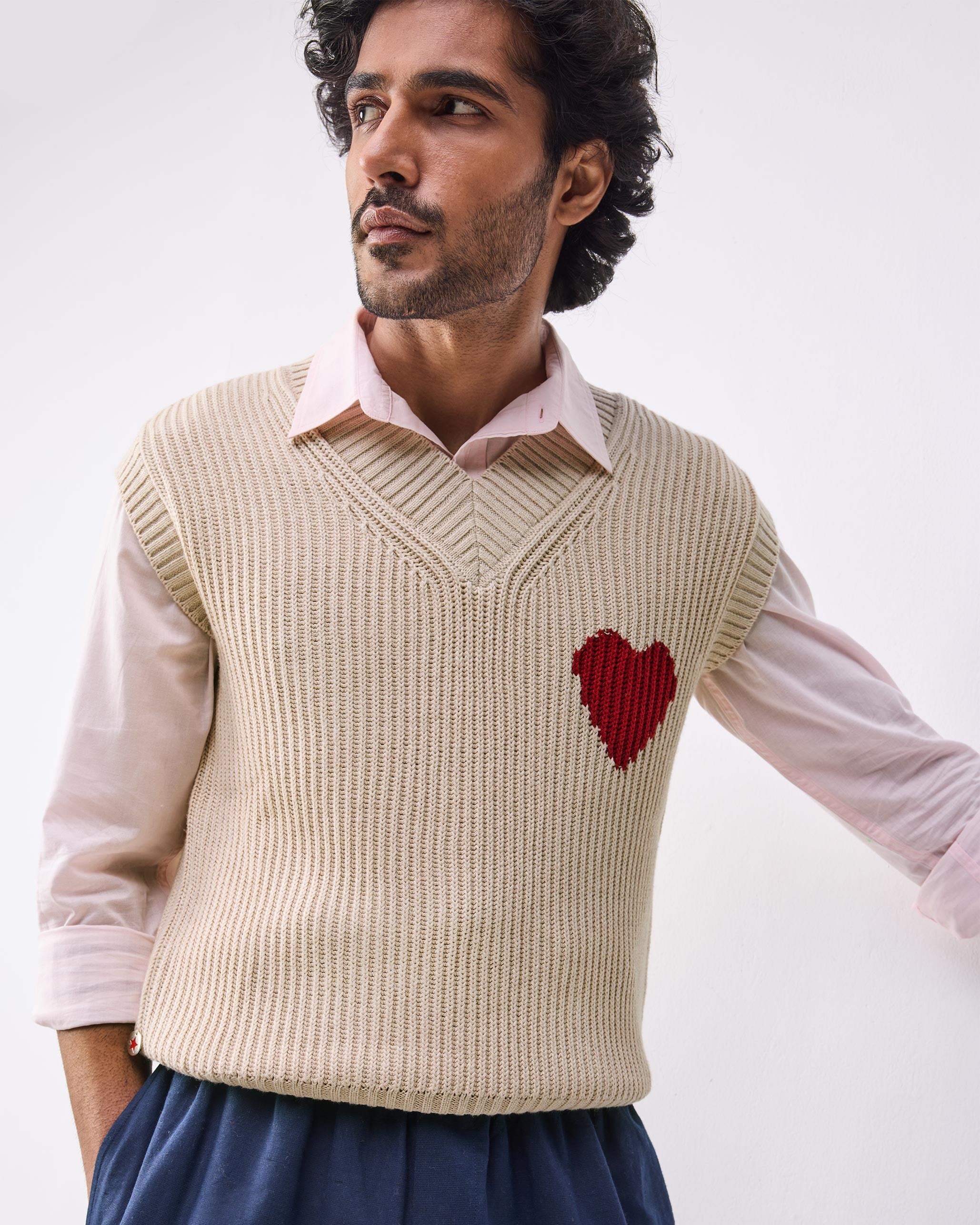 Yule V-neck Sweater - Oatmeal