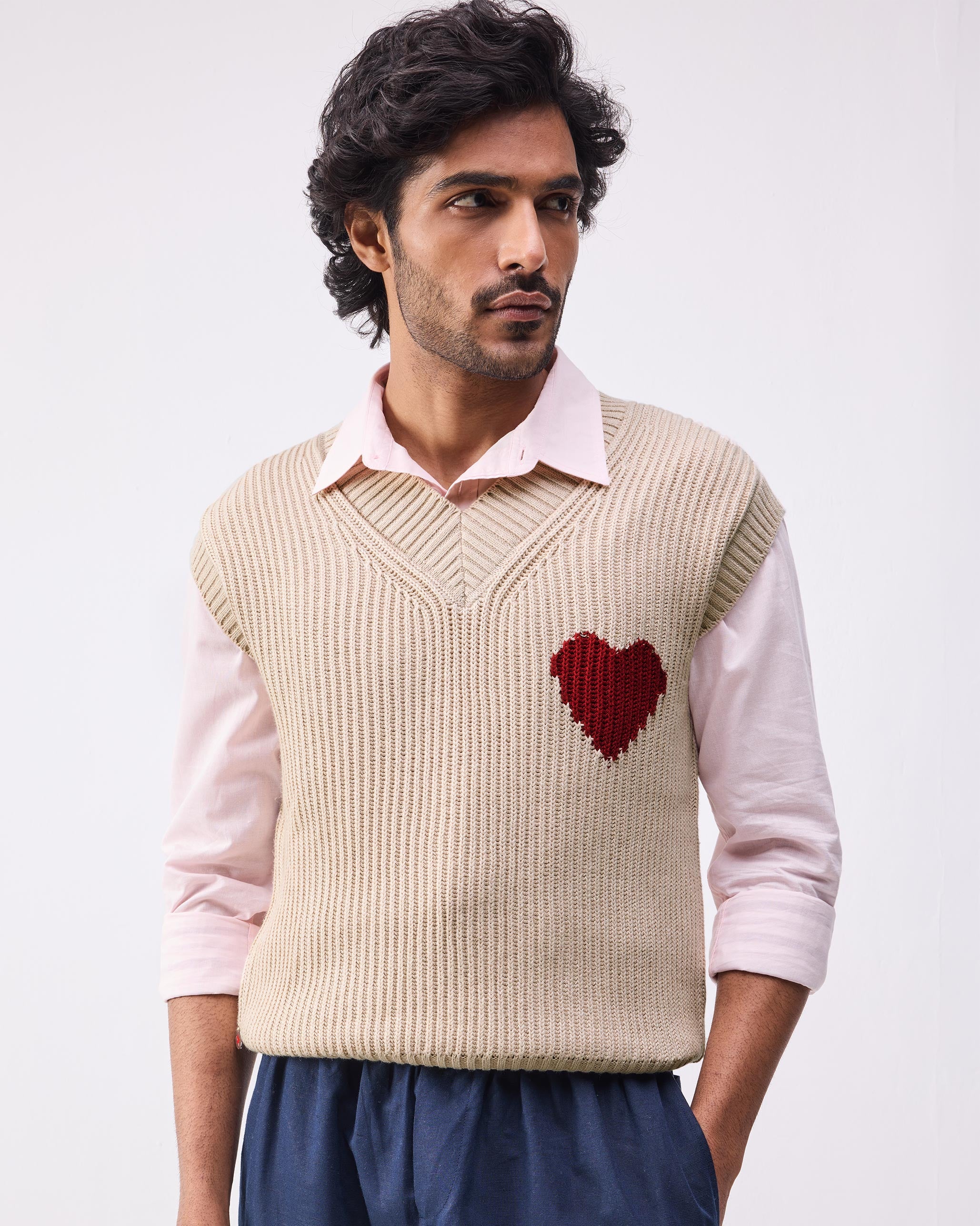 Yule V-neck Sweater - Oatmeal