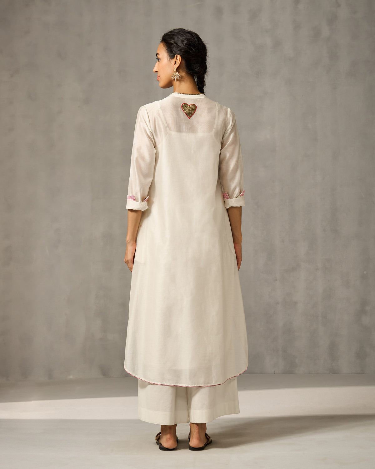 Chaand Pocket Kurta & Slip - Ivory