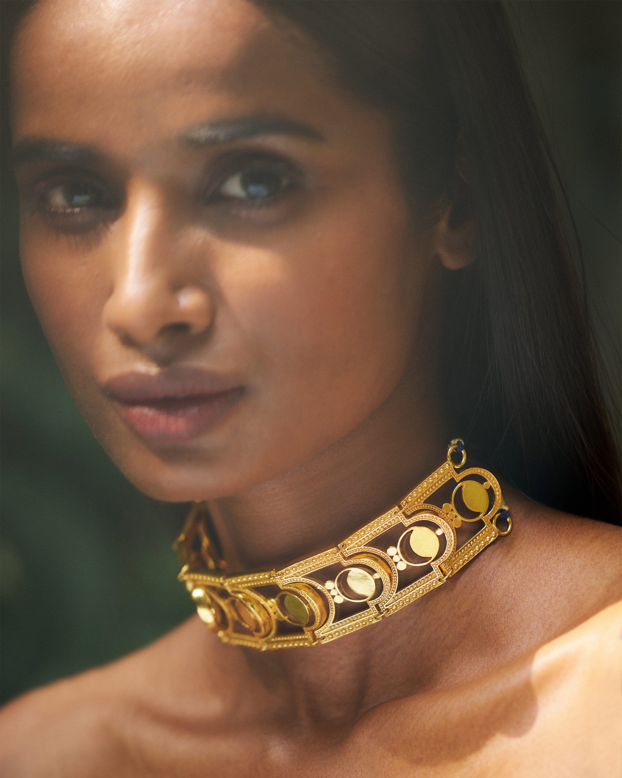 Temple Moon Choker - Gold