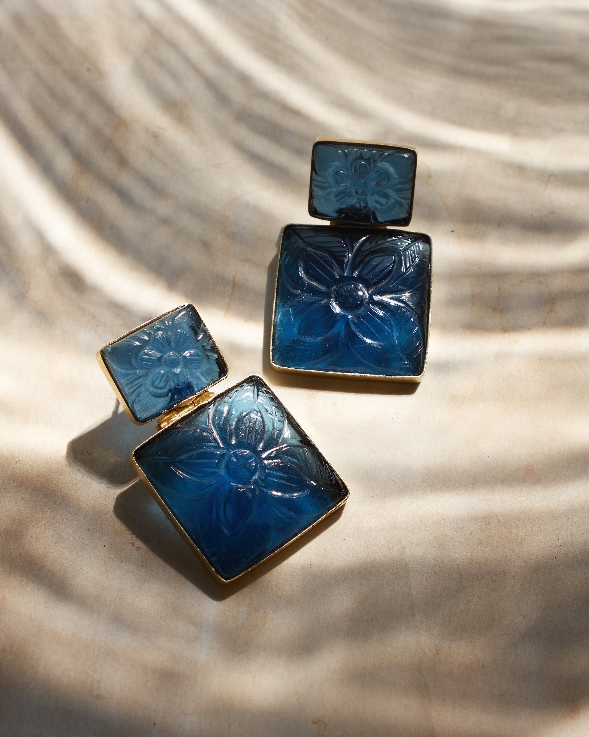 Glass Earrings - Blue