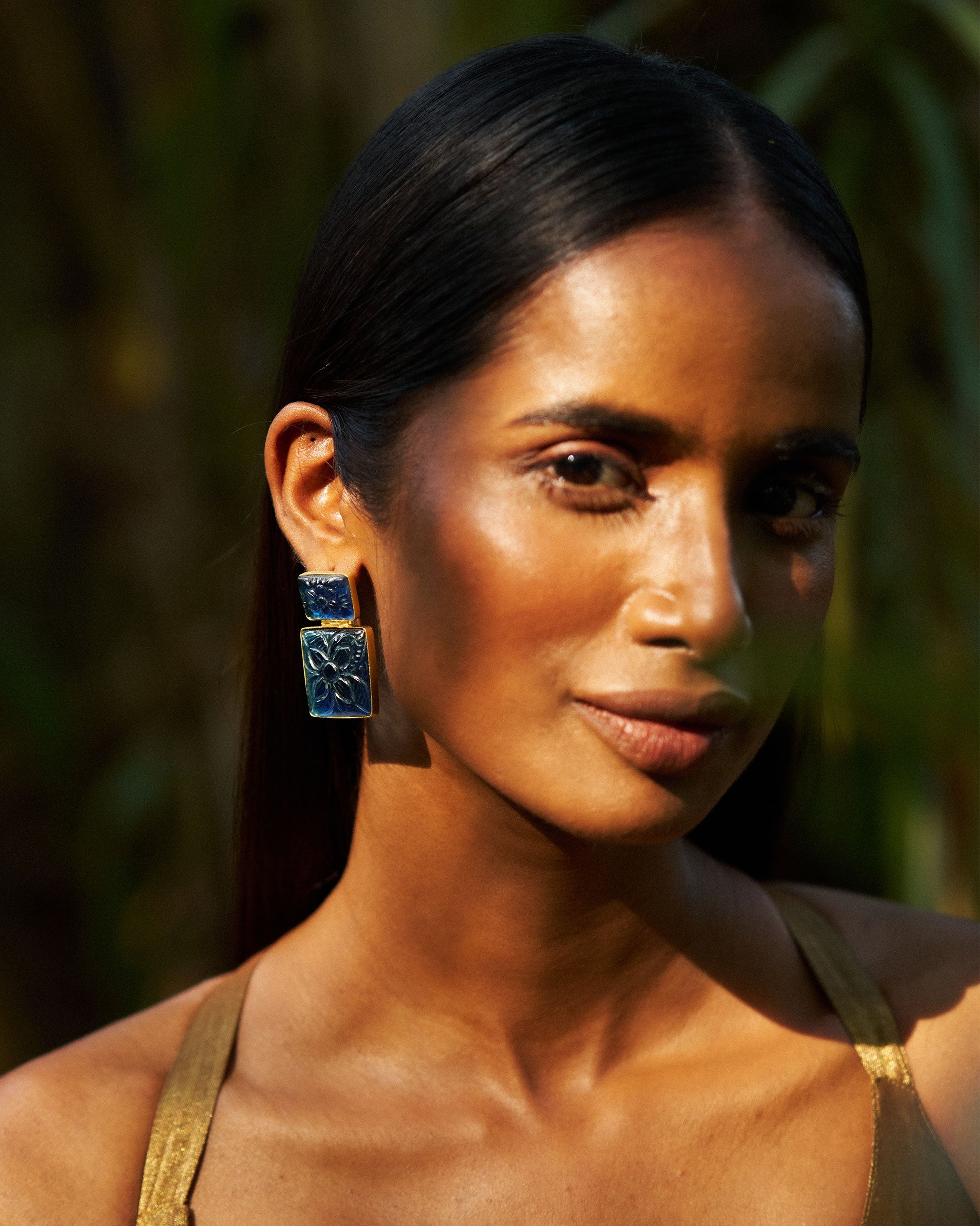 Glass Earrings - Blue