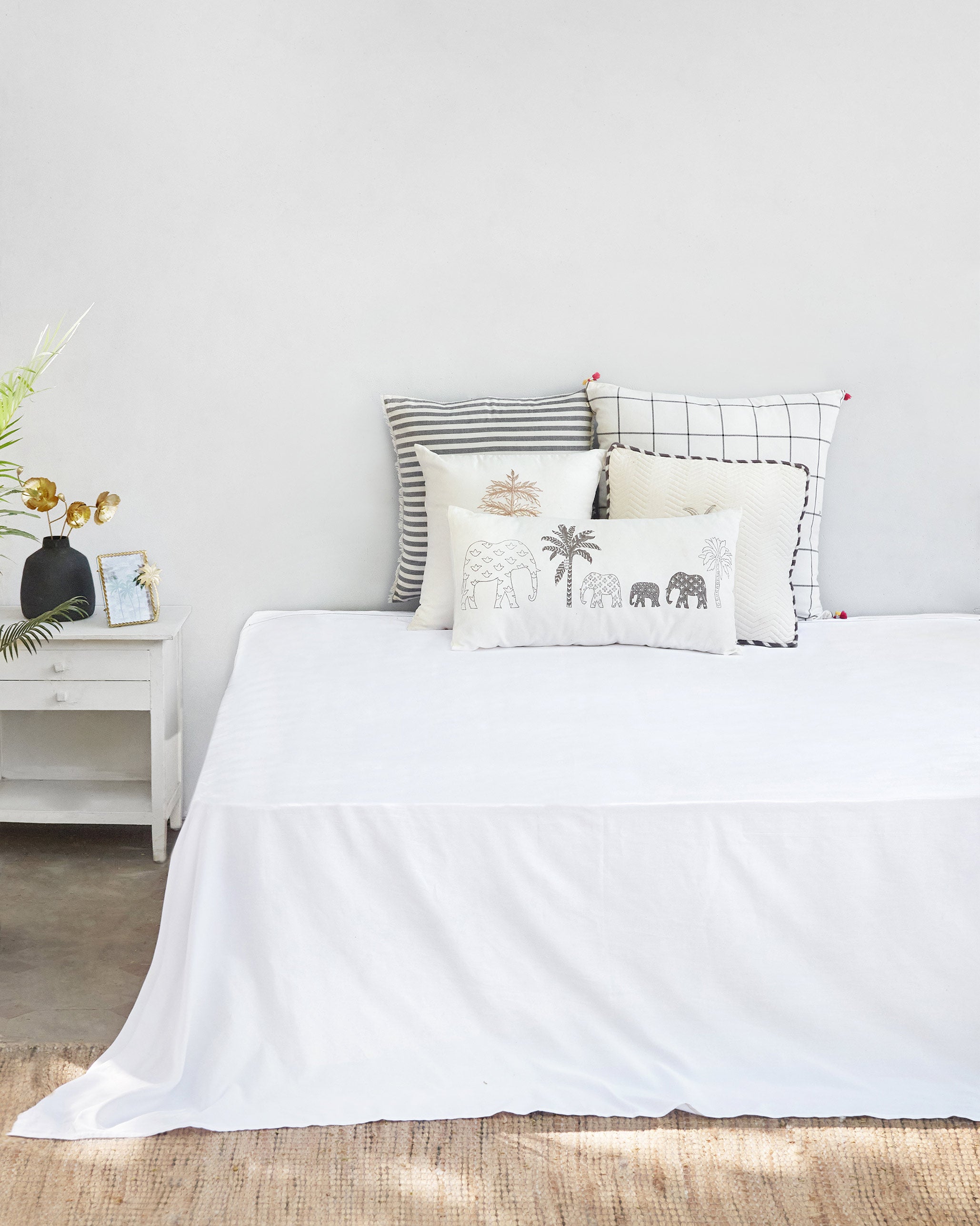 Ele Palm Bedsheet King with Pillow Case Set