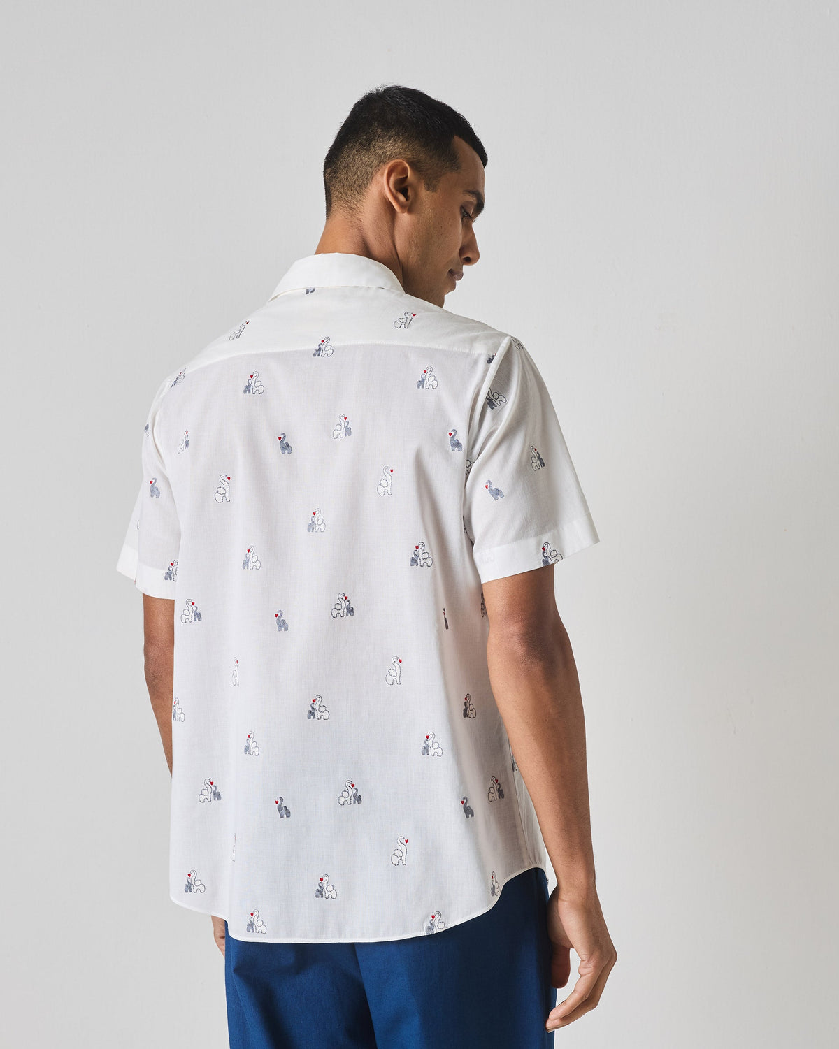 Half Sleeve Shirt Set (Embroidered & Striped)