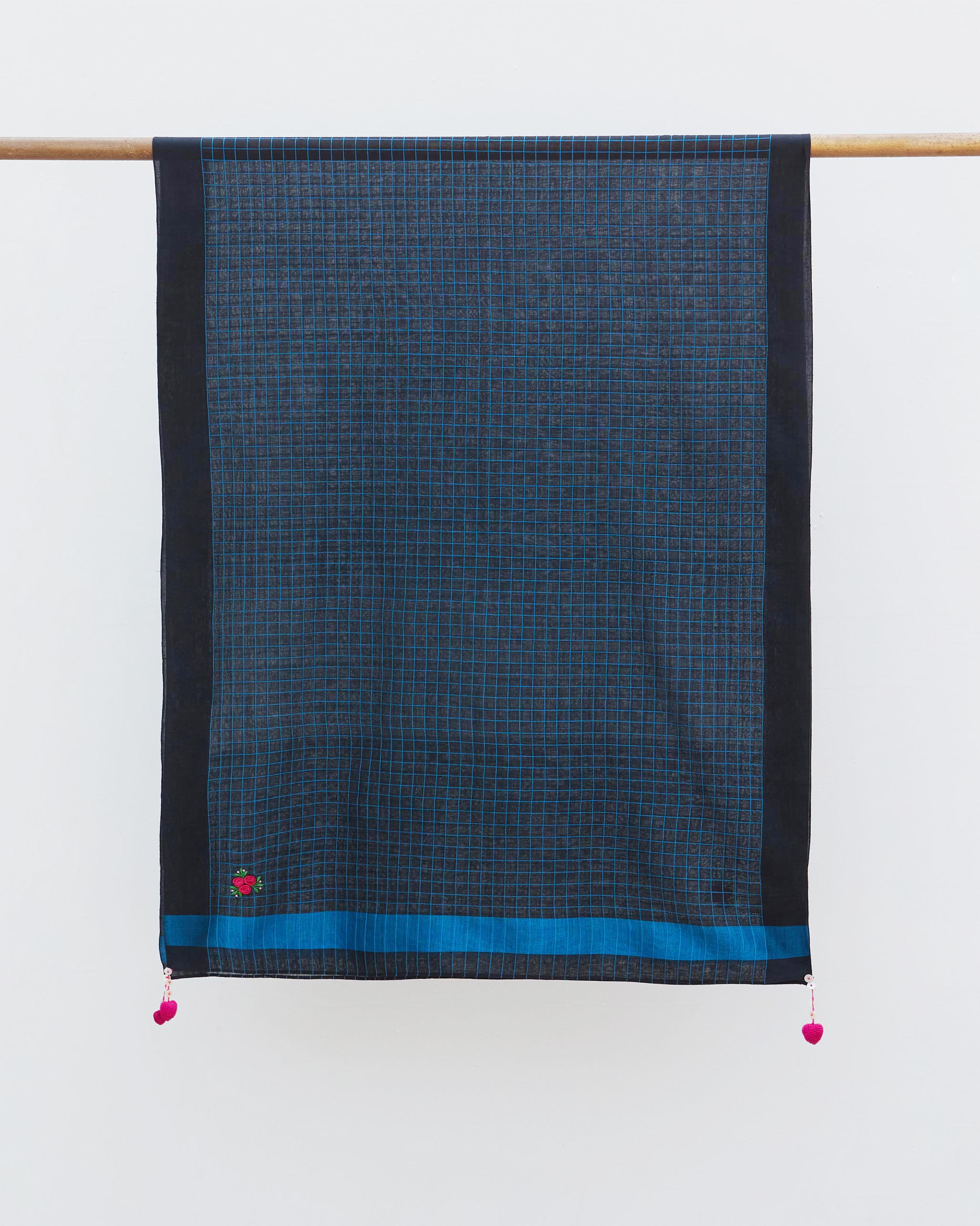 Checked Scarf - Blue
