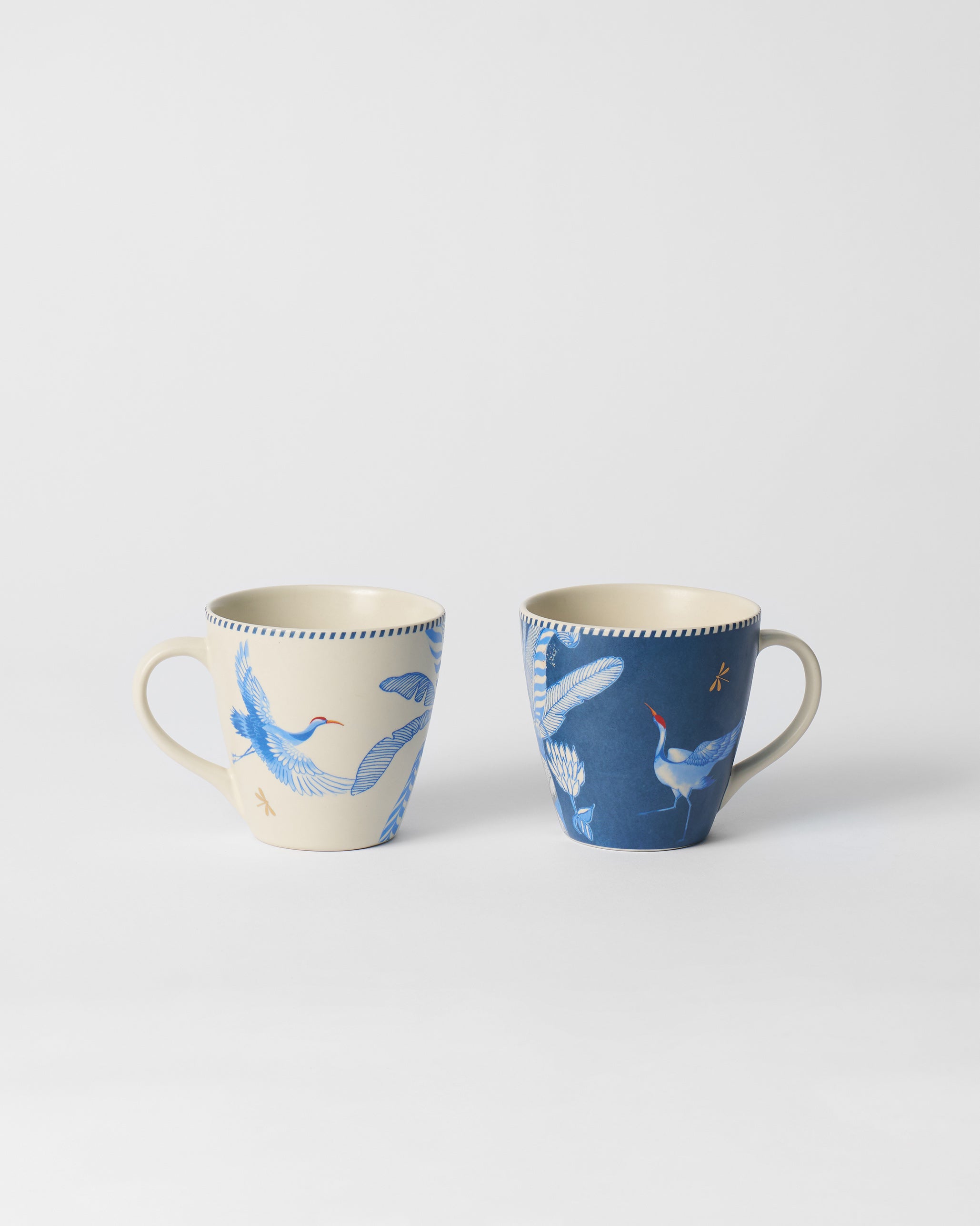 Dancing Crane Conical Mug - Set of 2