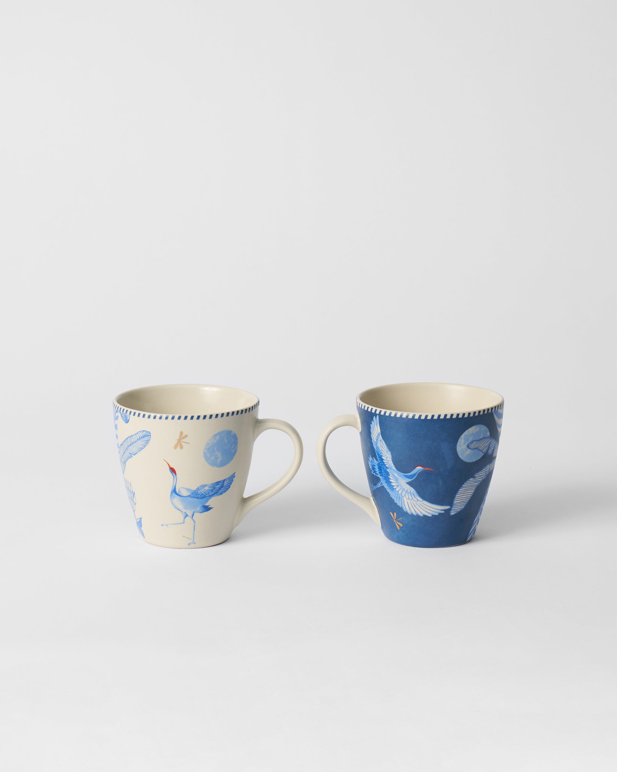 Dancing Crane Conical Mug - Set of 2